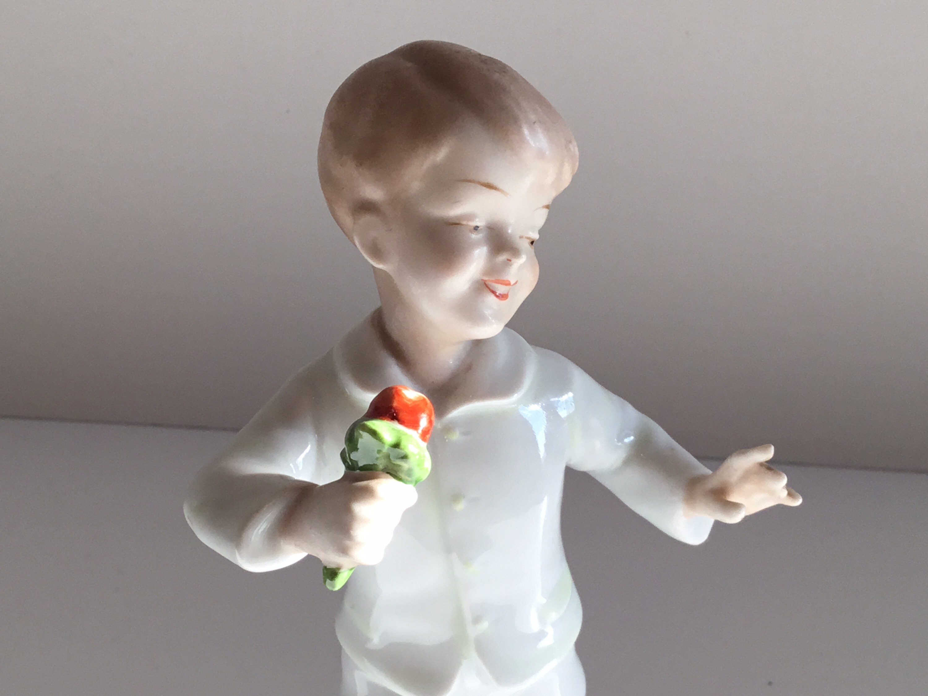 Vintage Porcelain Figurine | Wallendorf German Boy, 1960s Numbered Collectible — photo 8 of 11