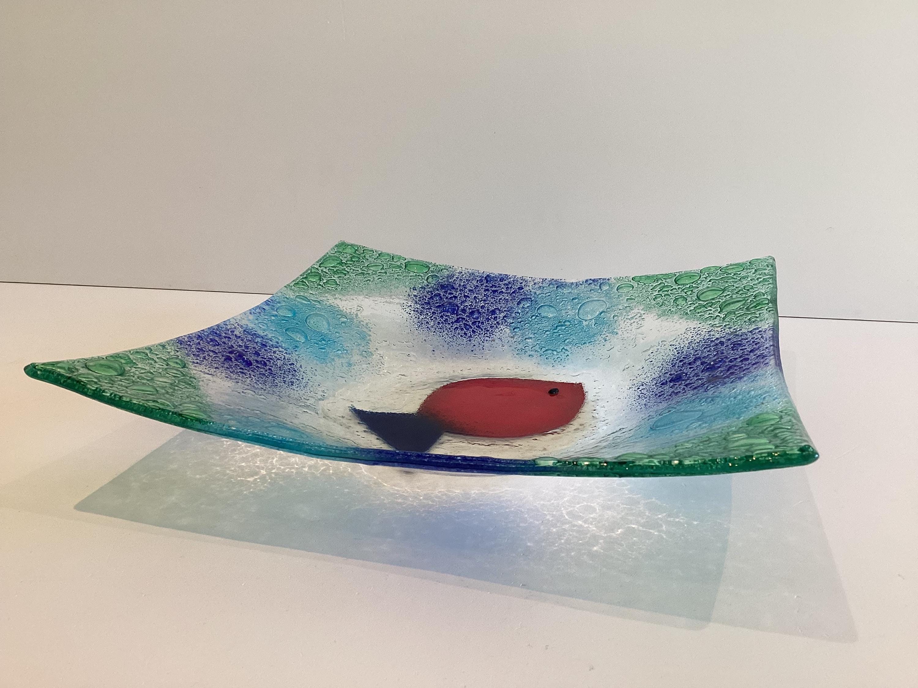 Vintage Murano Glass | 1950s Italian Submerged Glass Centrepiece, Marine Motif Venice — photo 3 of 10