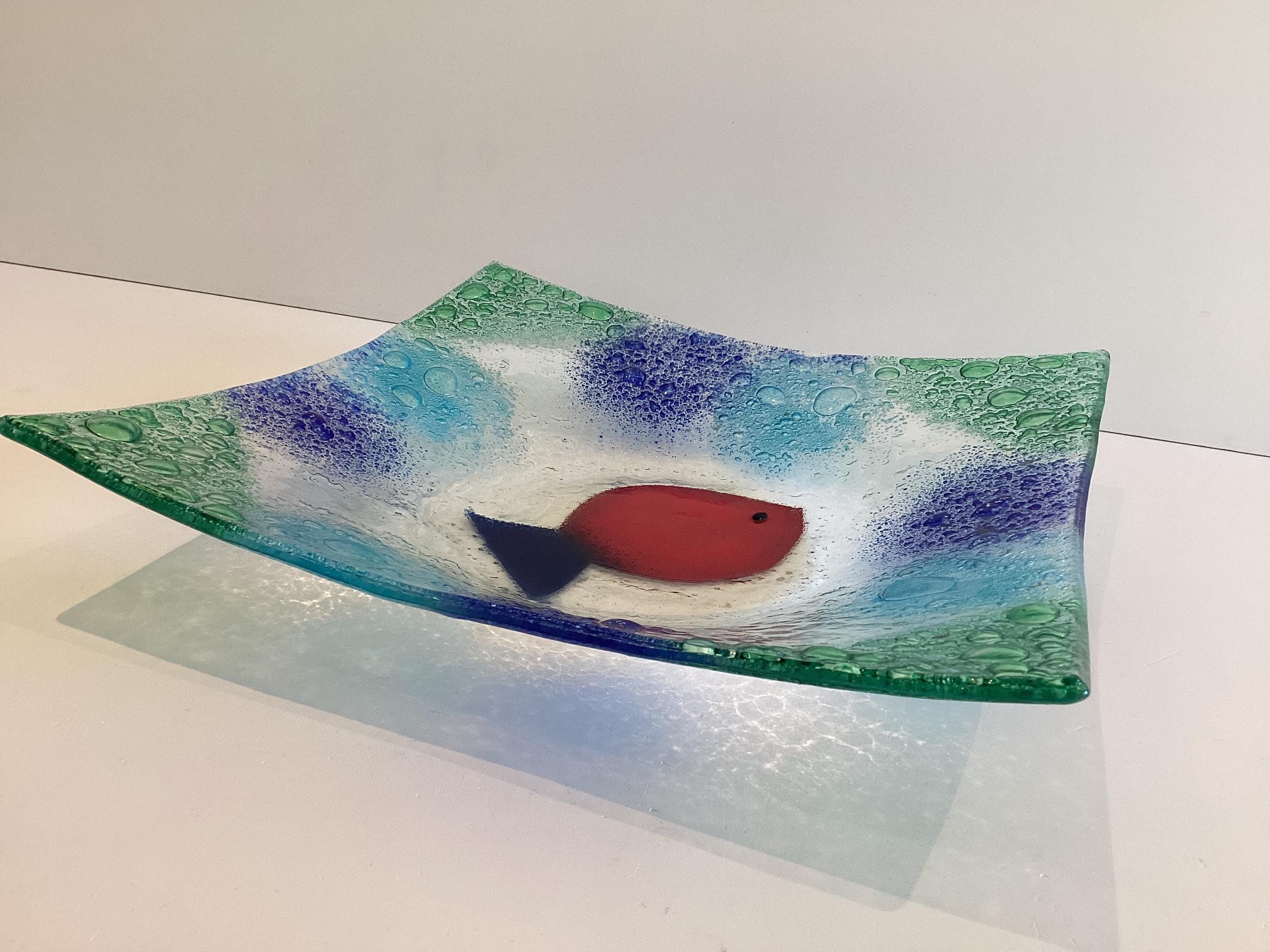 Vintage Murano Glass | 1950s Italian Submerged Glass Centrepiece, Marine Motif Venice — photo 4 of 10