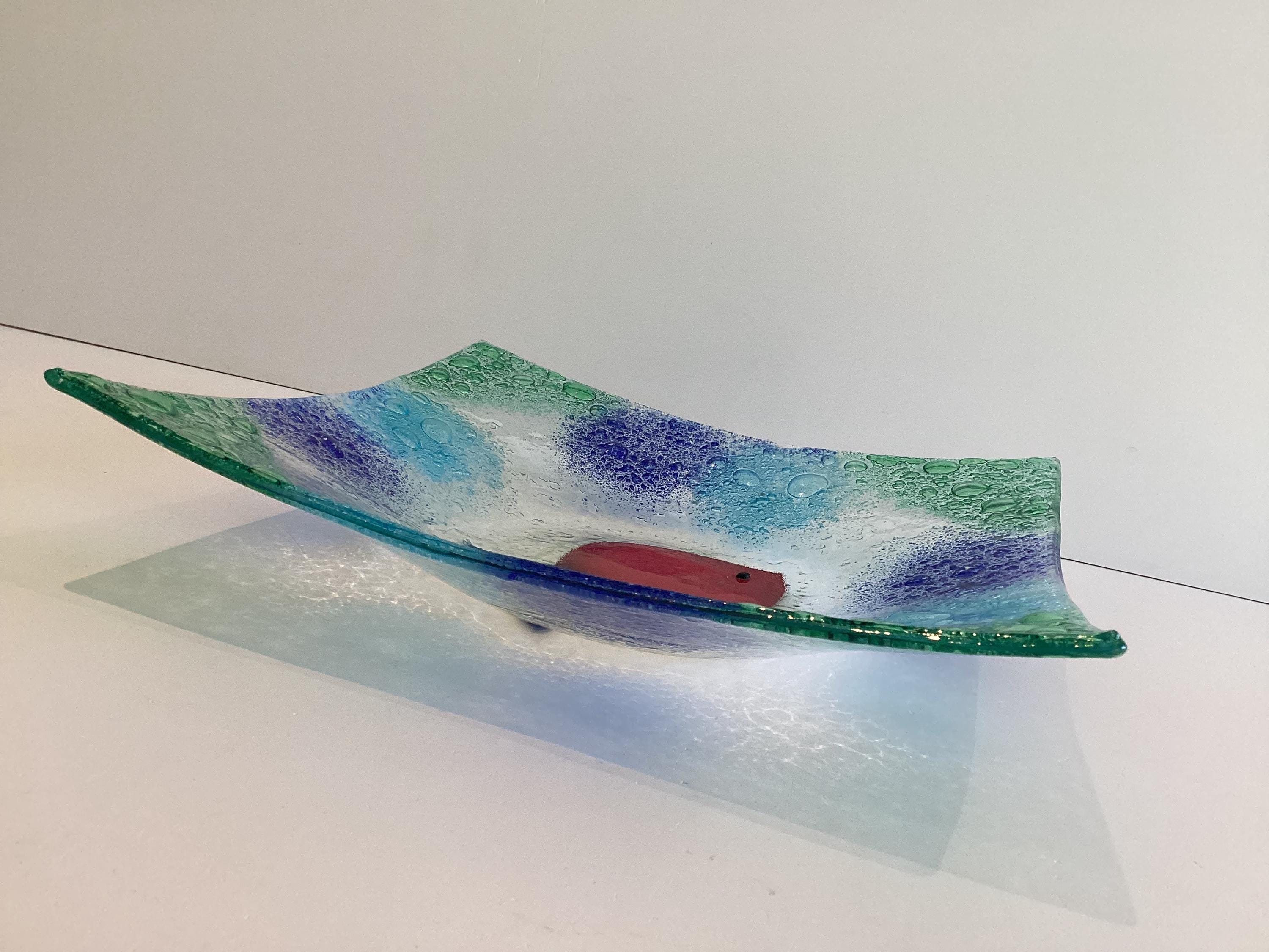 Vintage Murano Glass | 1950s Italian Submerged Glass Centrepiece, Marine Motif Venice — photo 6 of 10