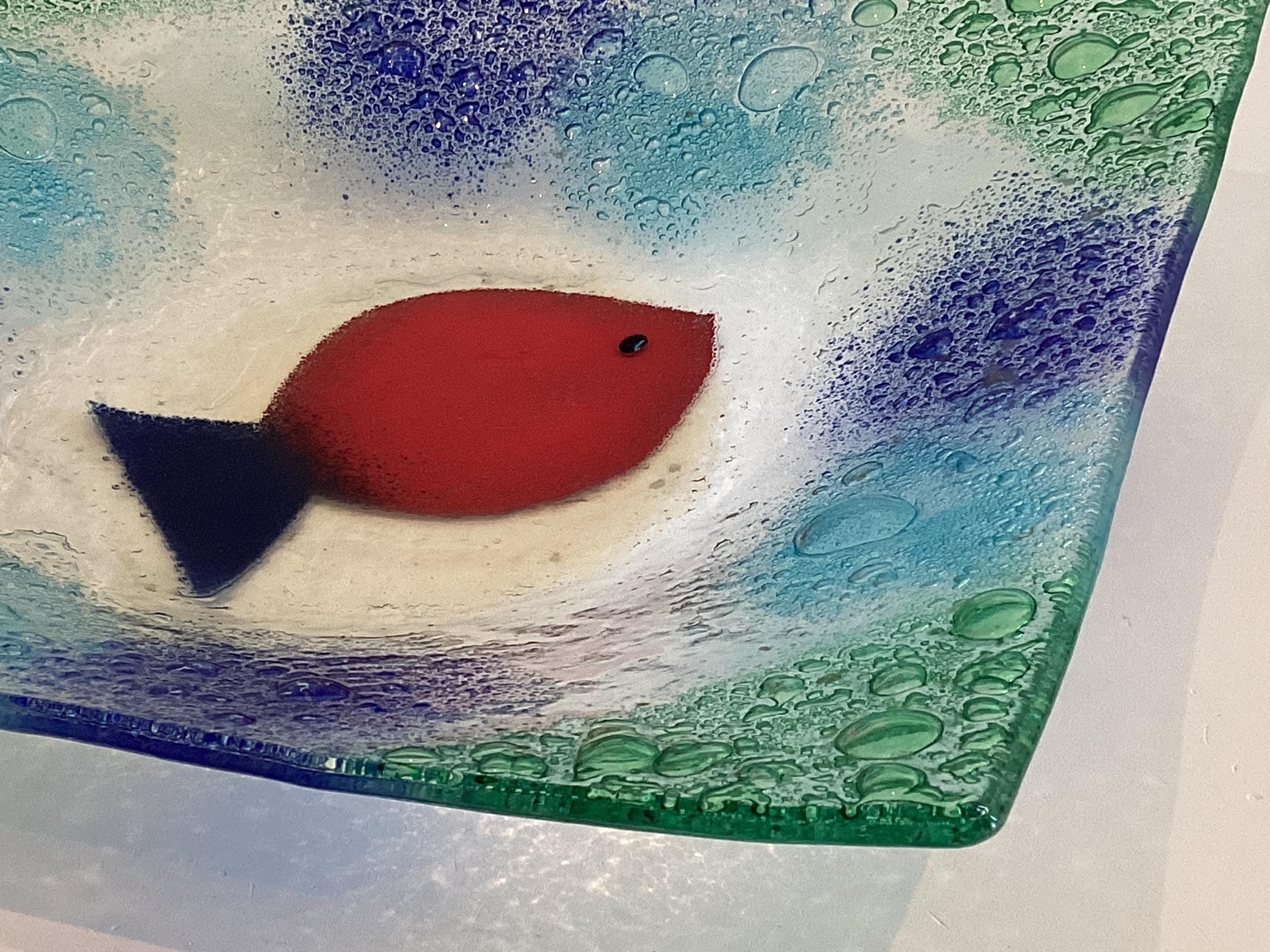 Vintage Murano Glass | 1950s Italian Submerged Glass Centrepiece, Marine Motif Venice — photo 8 of 10