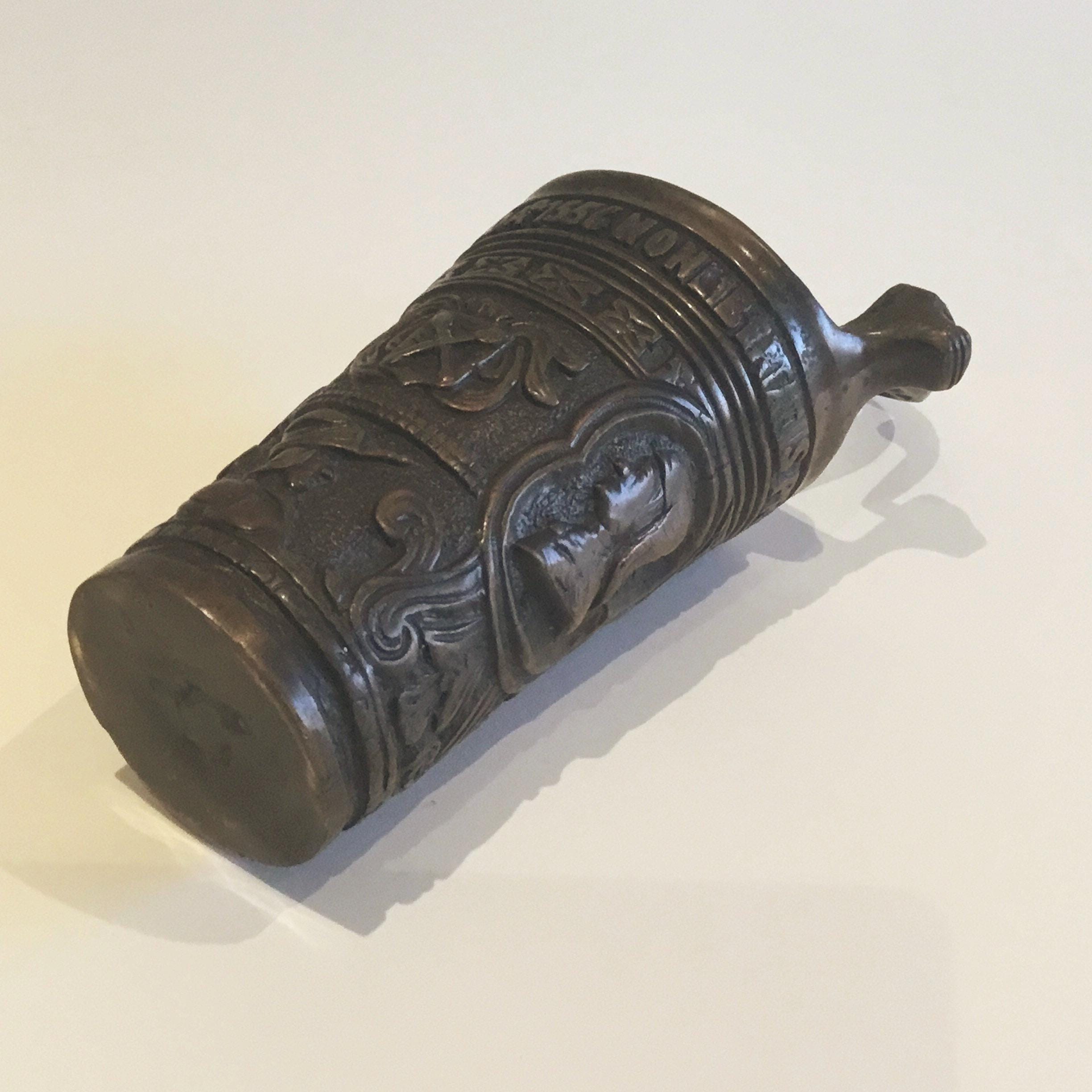 Antique Bronze Vessel | 1800s Neo Gothic Holy Water Stoup, Netherlands Inscribed — photo 7 of 11