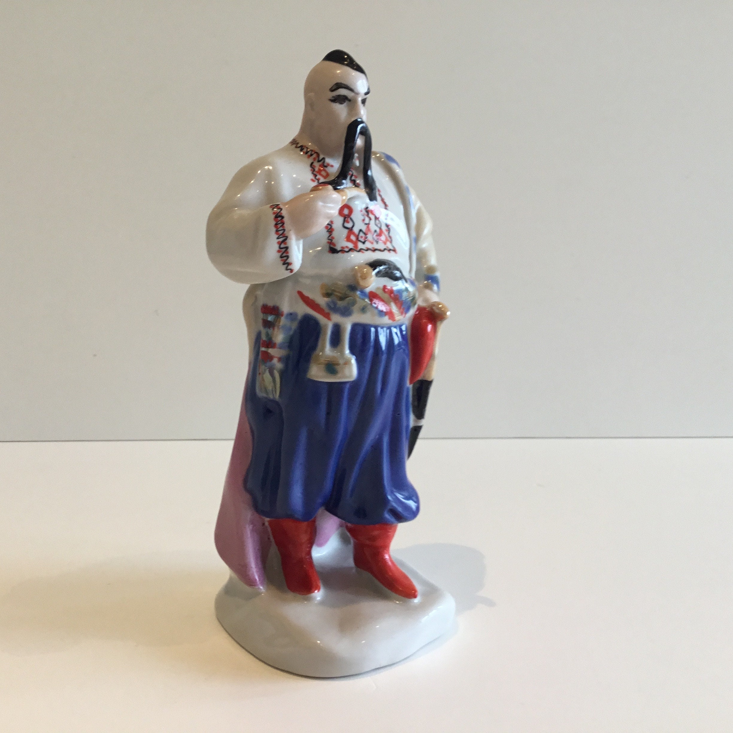 Porcelain Figurine | 1960s Hand Painted Cossack, Collectible Vintage — photo 4 of 7