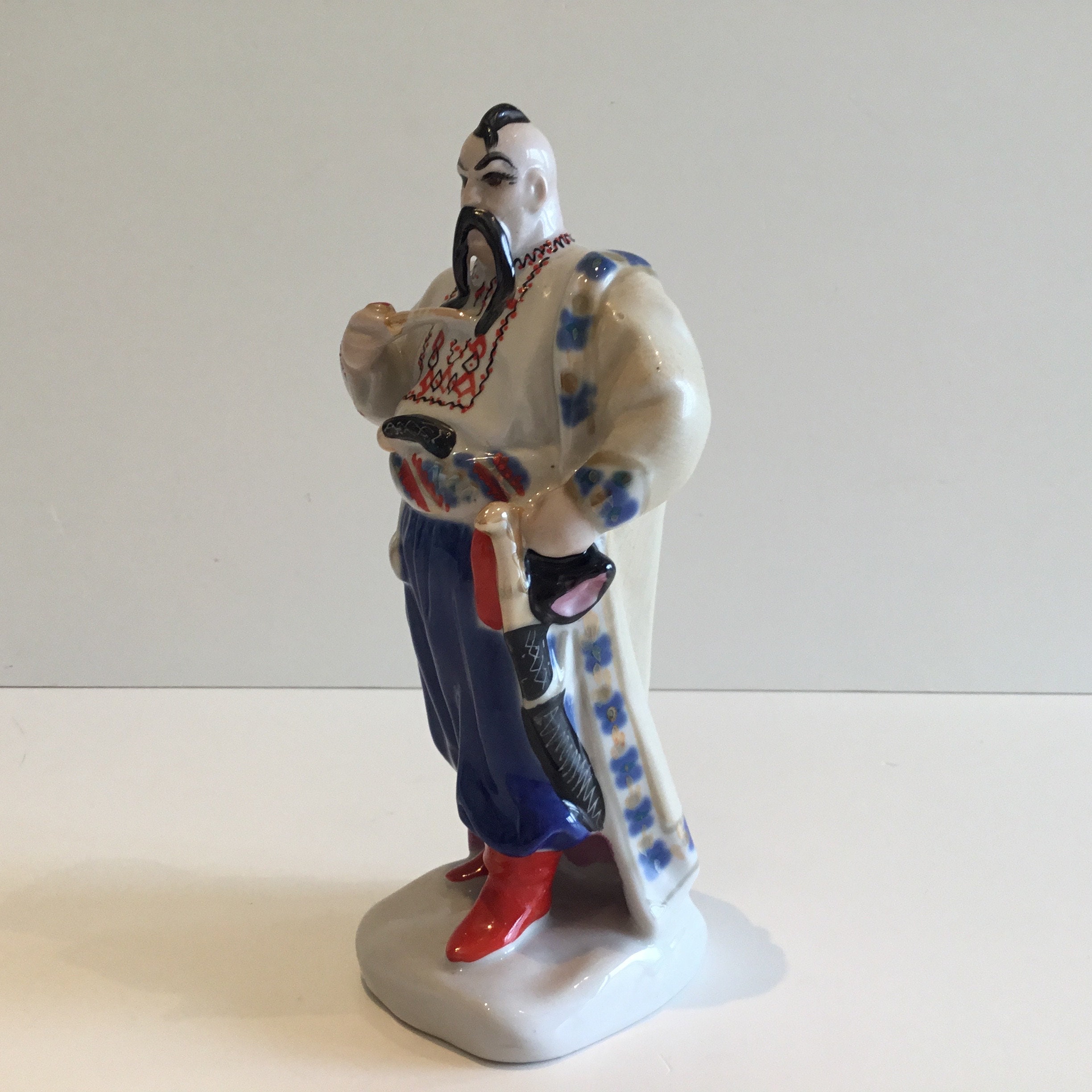 Porcelain Figurine | 1960s Hand Painted Cossack, Collectible Vintage — photo 6 of 7