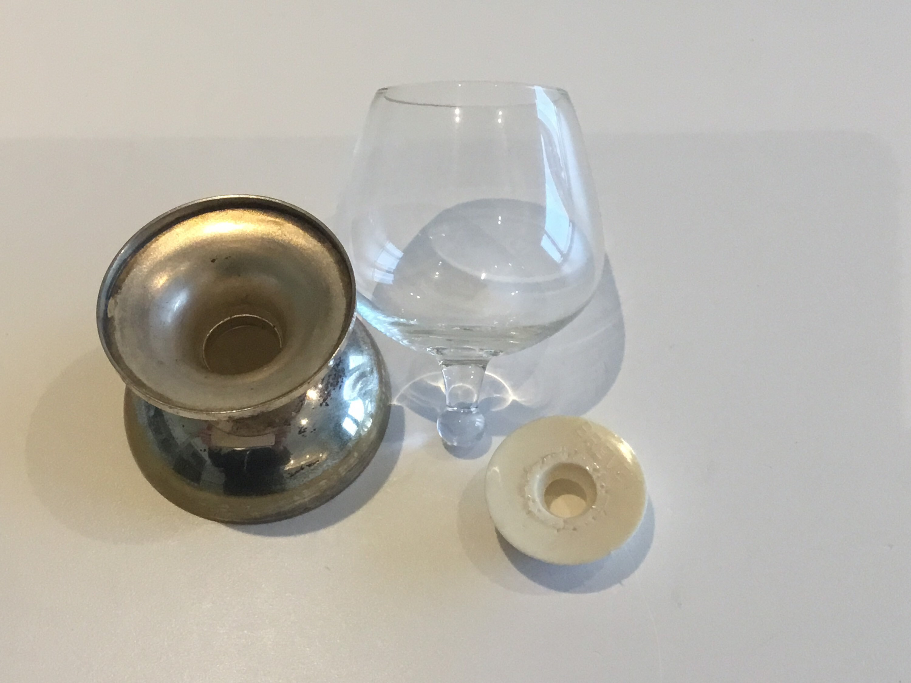Vintage Crystal Glasses | 1940s French Set of 6, Silver Plated Removable Goblets — photo 6 of 6