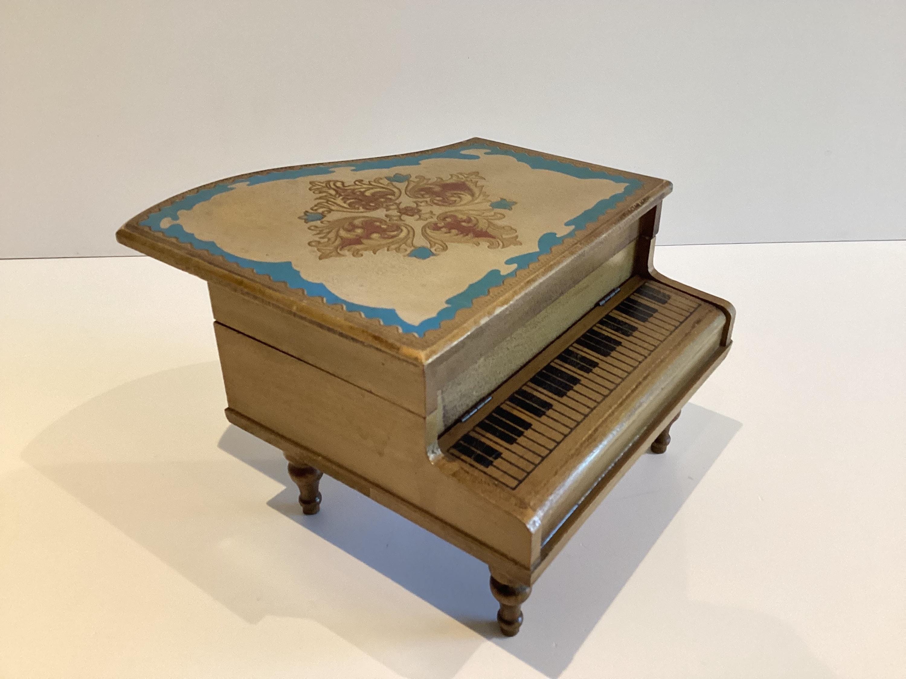 Vintage Music Box | 1960s Japanese Grand Piano, Working Dancer & Jewelry Compartments — photo 5 of 10