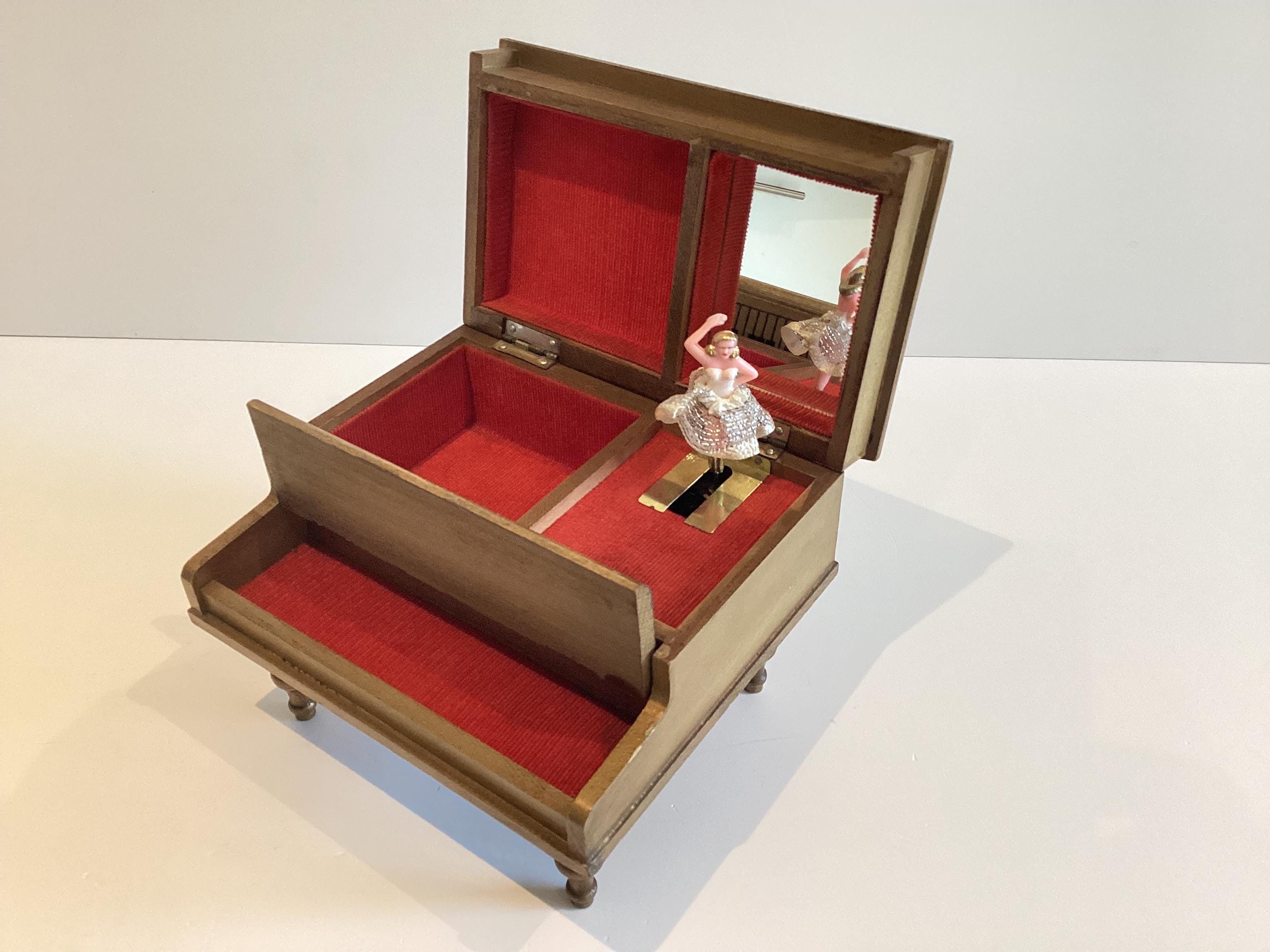 Vintage Music Box | 1960s Japanese Grand Piano, Working Dancer & Jewelry Compartments — photo 6 of 10