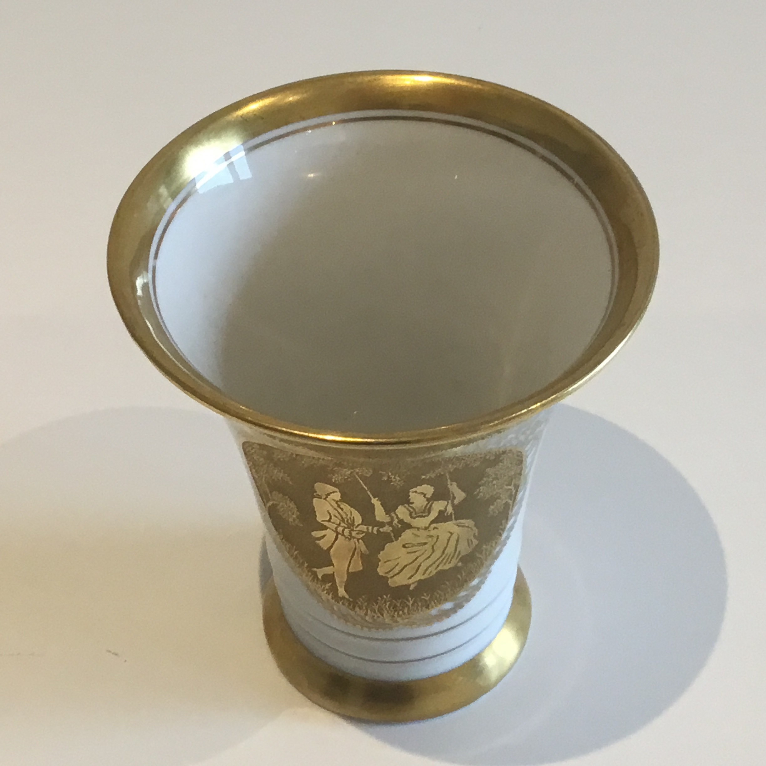 Antique Porcelain Vase | 1921 DW Karlsbader Gold Encrusted, Artist Signed German — photo 7 of 10
