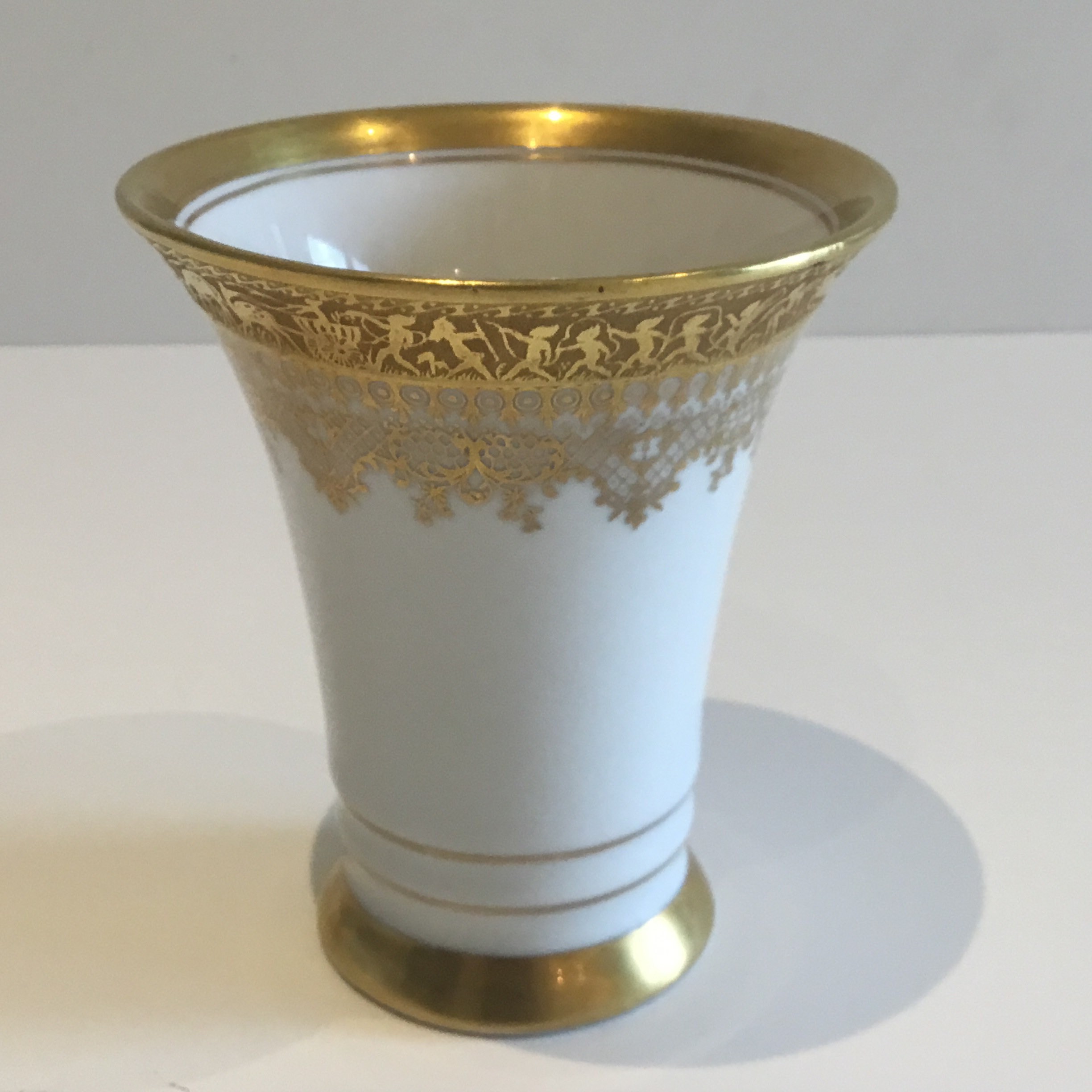 Antique Porcelain Vase | 1921 DW Karlsbader Gold Encrusted, Artist Signed German — photo 8 of 10