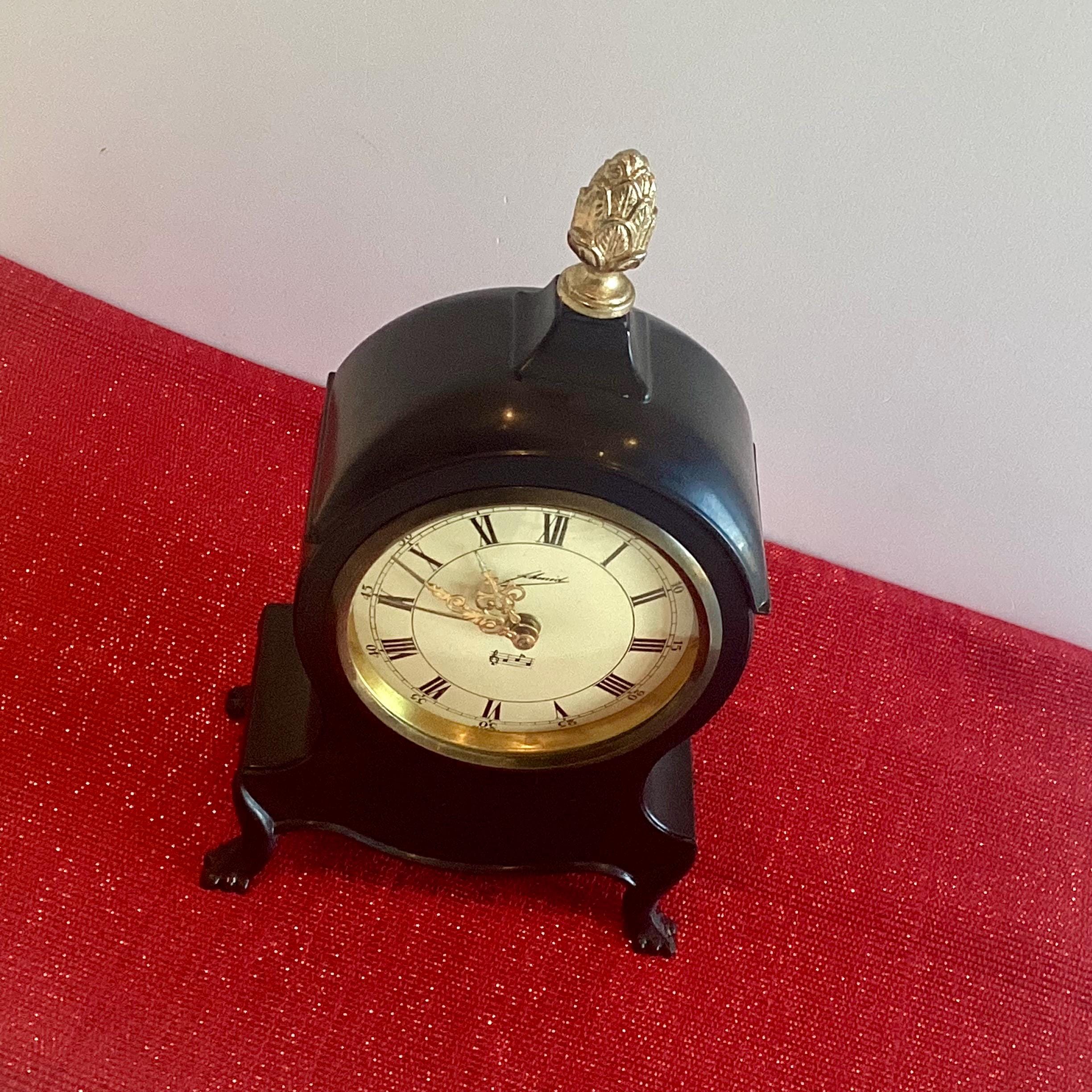 Vintage Clock | Schmid 1960s Musical Alarm Reuge Music Box — photo 6 of 8
