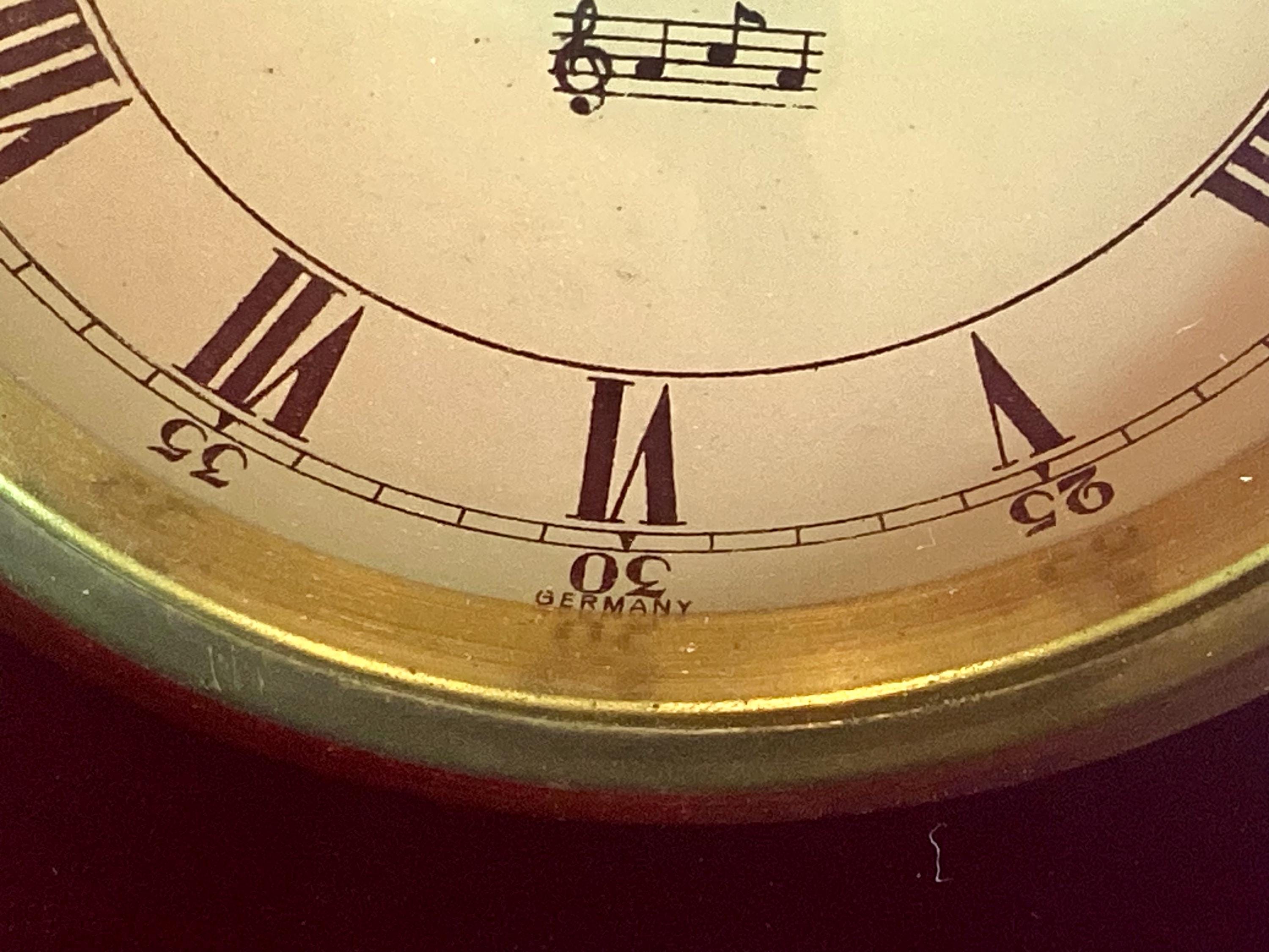Vintage Clock | Schmid 1960s Musical Alarm Reuge Music Box — photo 7 of 8