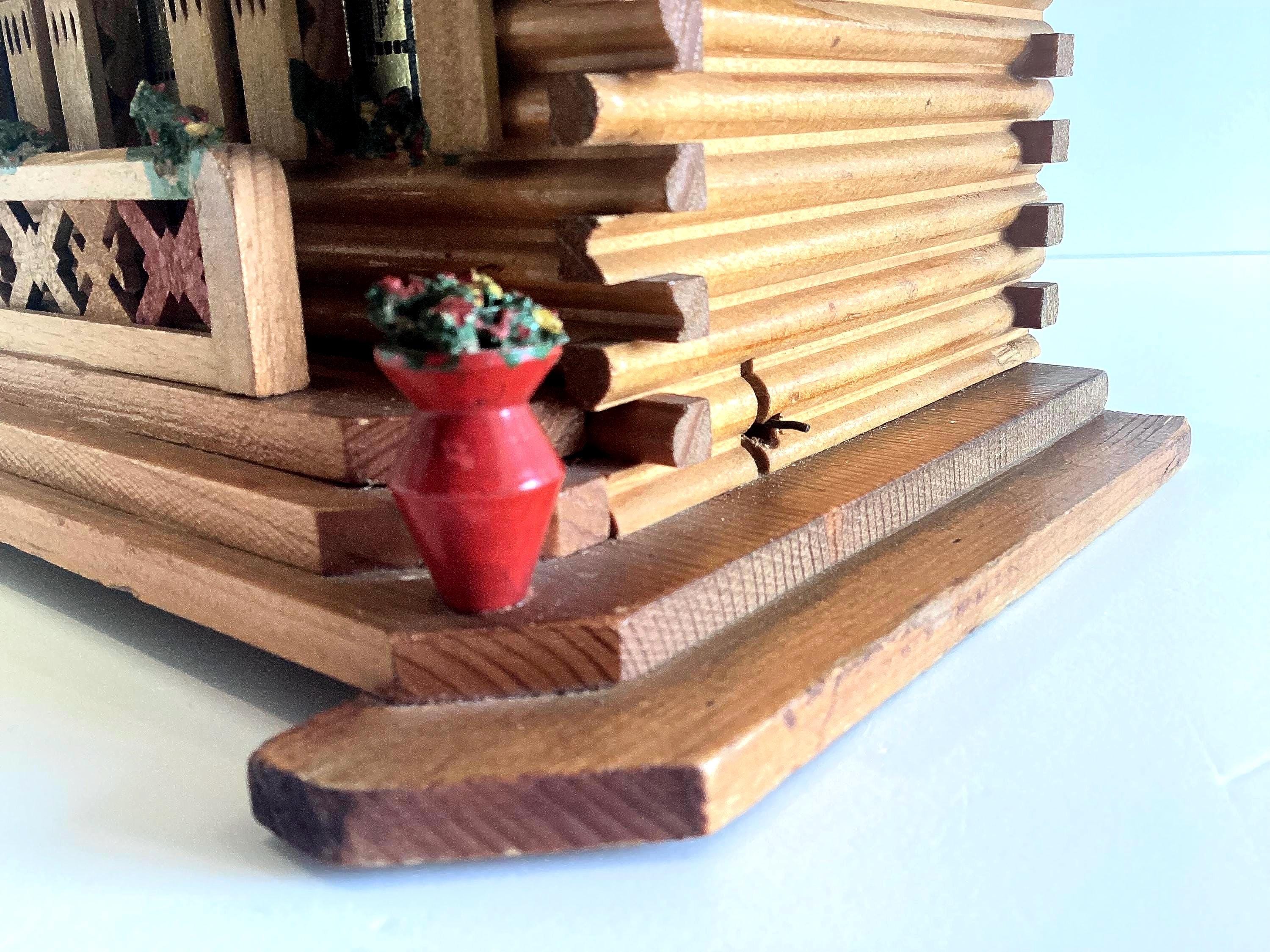 Large Chalet Music Box (1950s) Cigarette Case Jewellery Holders Made In Switzerland — photo 8 of 10
