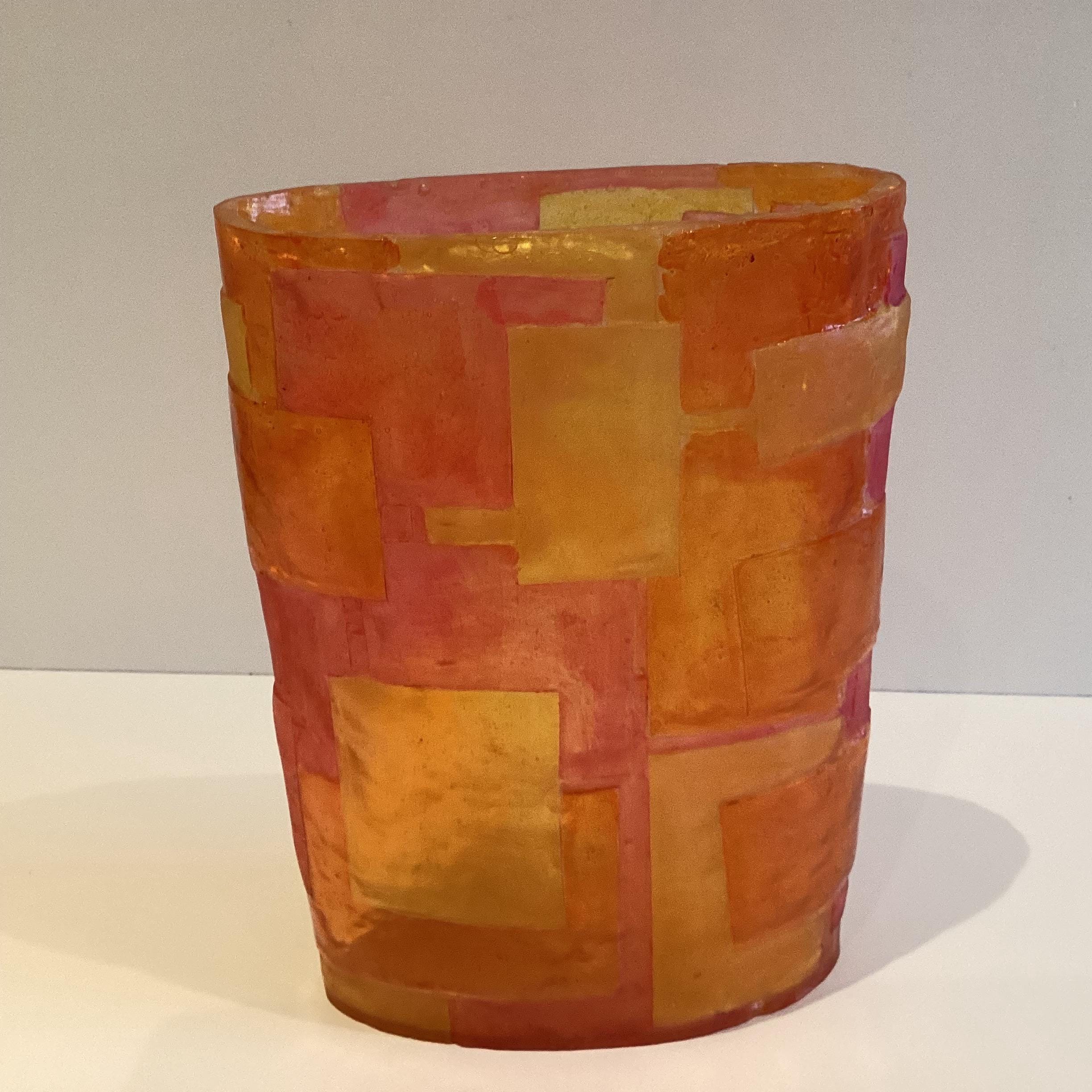 Vintage Vase | Diego Casella-Pc-1954 Two-Tone Modern Resin Art Object 1990s Design — photo 2 of 8