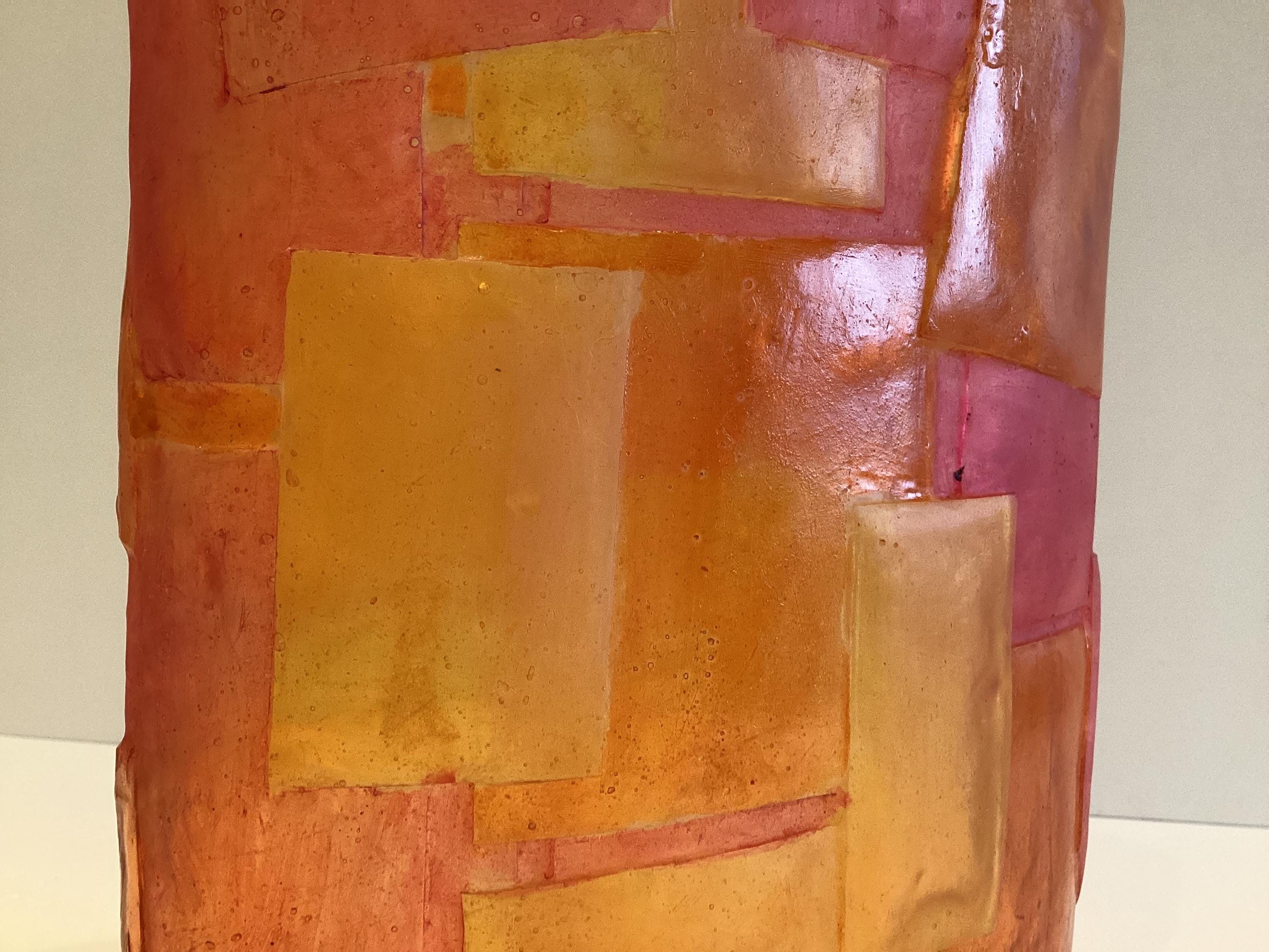 Vintage Vase | Diego Casella-Pc-1954 Two-Tone Modern Resin Art Object 1990s Design — photo 3 of 8