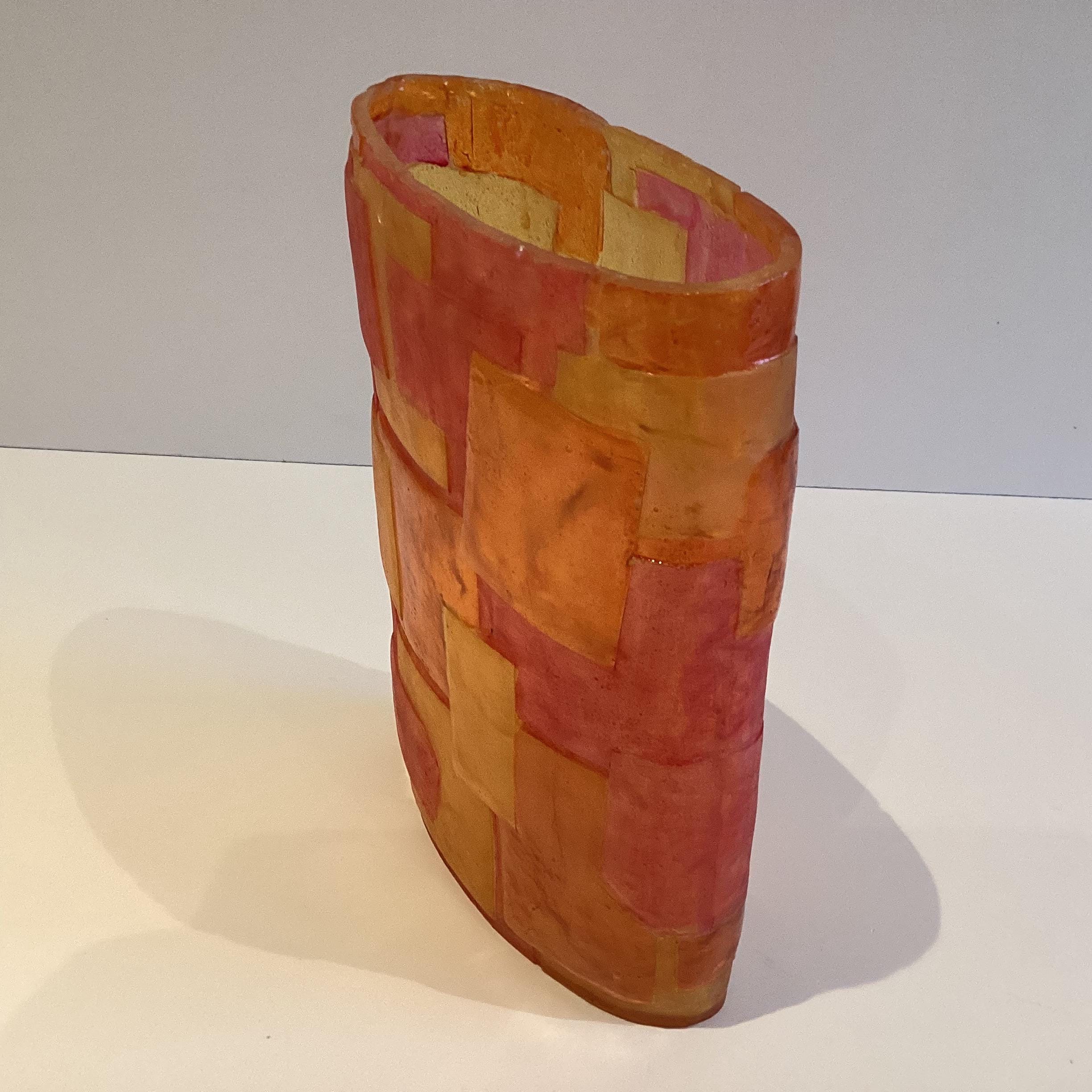 Vintage Vase | Diego Casella-Pc-1954 Two-Tone Modern Resin Art Object 1990s Design — photo 7 of 8