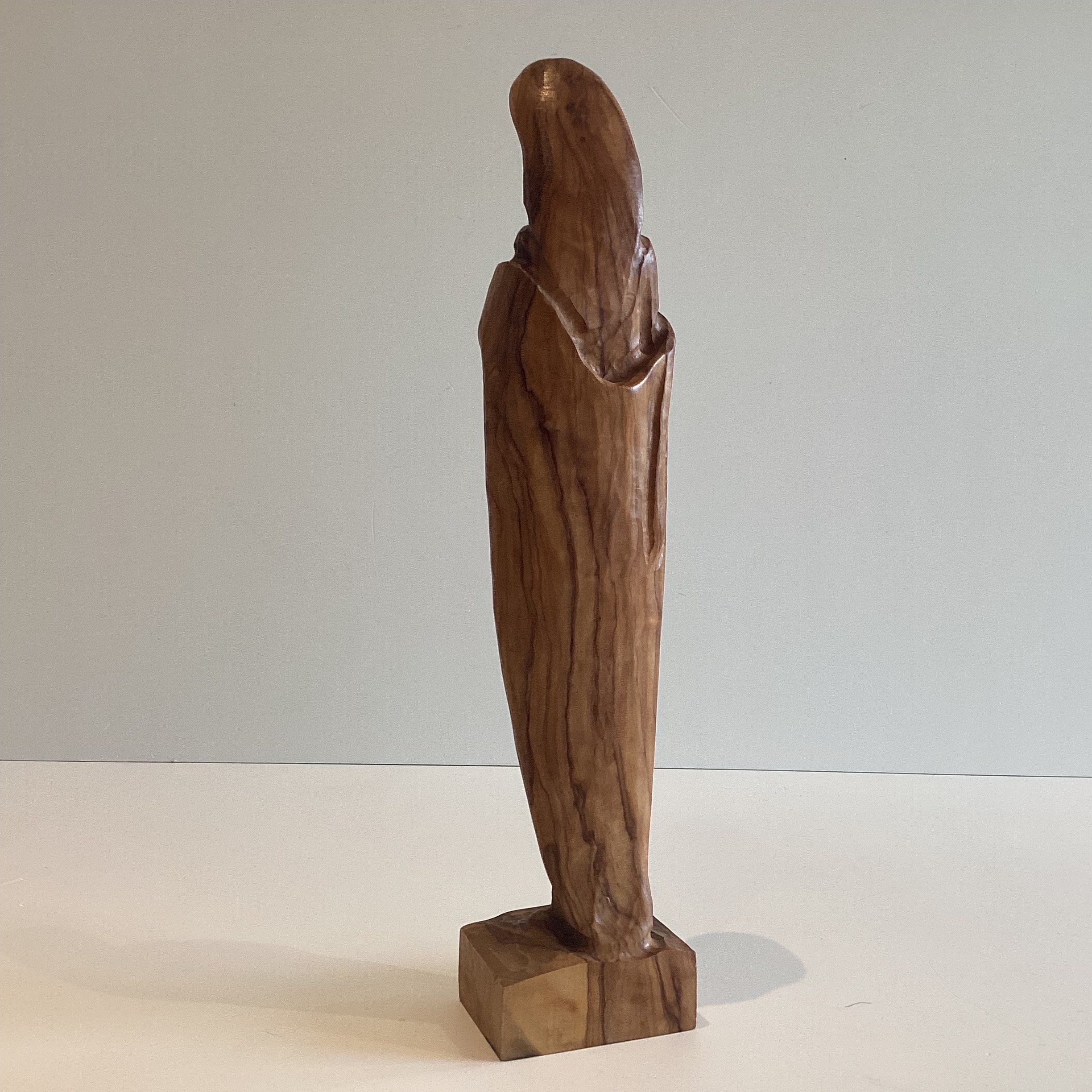 Vintage Wooden Madonna | 1950s Italian Carved Statue with Rare Symbolic Crucifix — photo 4 of 11