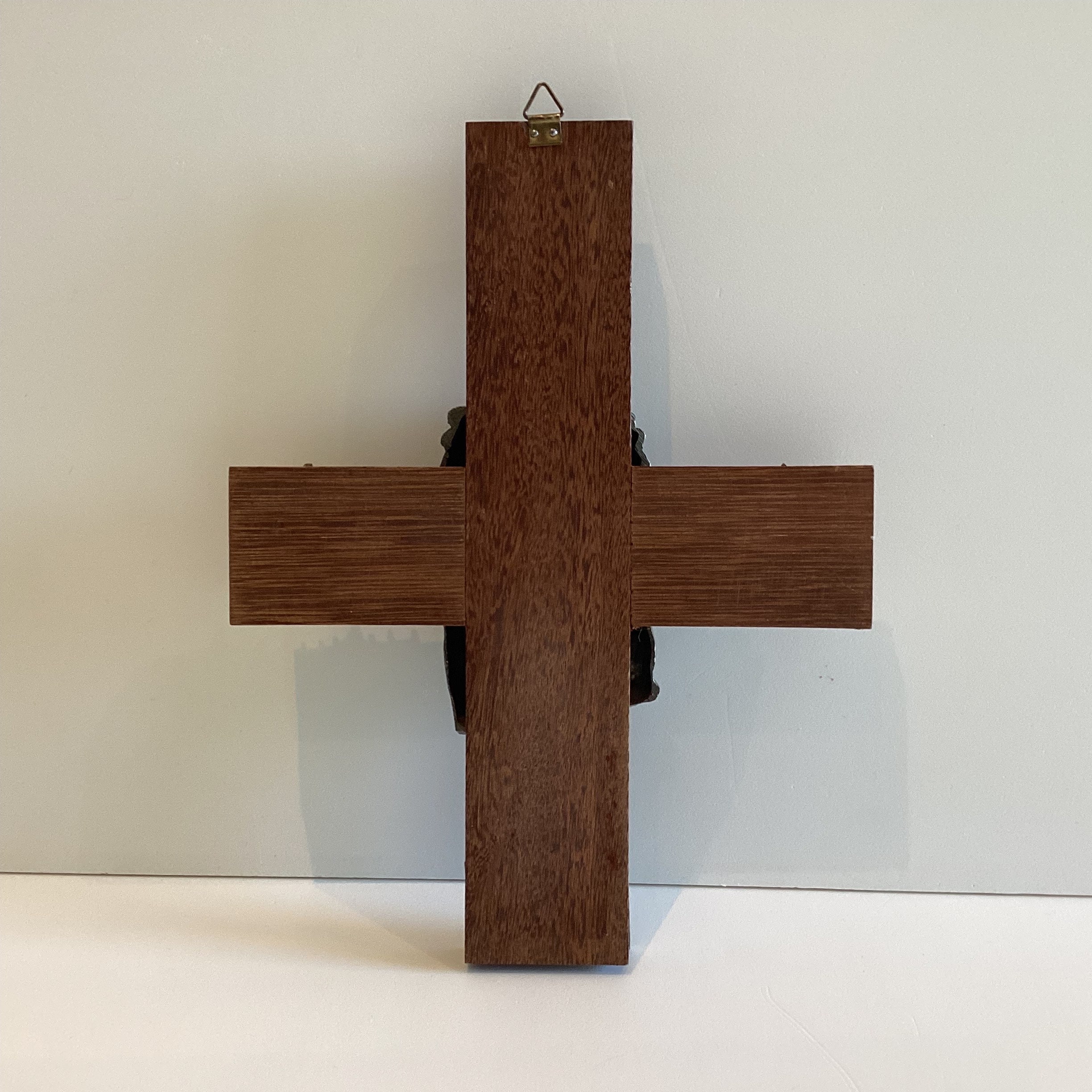 Vintage Wooden Madonna | 1950s Italian Carved Statue with Rare Symbolic Crucifix — photo 7 of 11