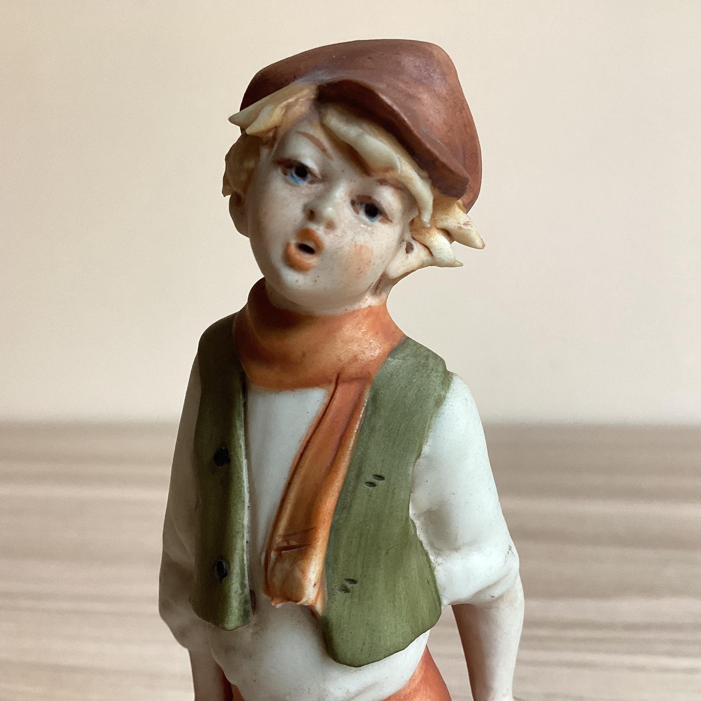 Vintage Capodimonte | G. Barbetta 1950s Porcelain Boy with Lantern, Flavia Marked Miniature — photo 3 of 8