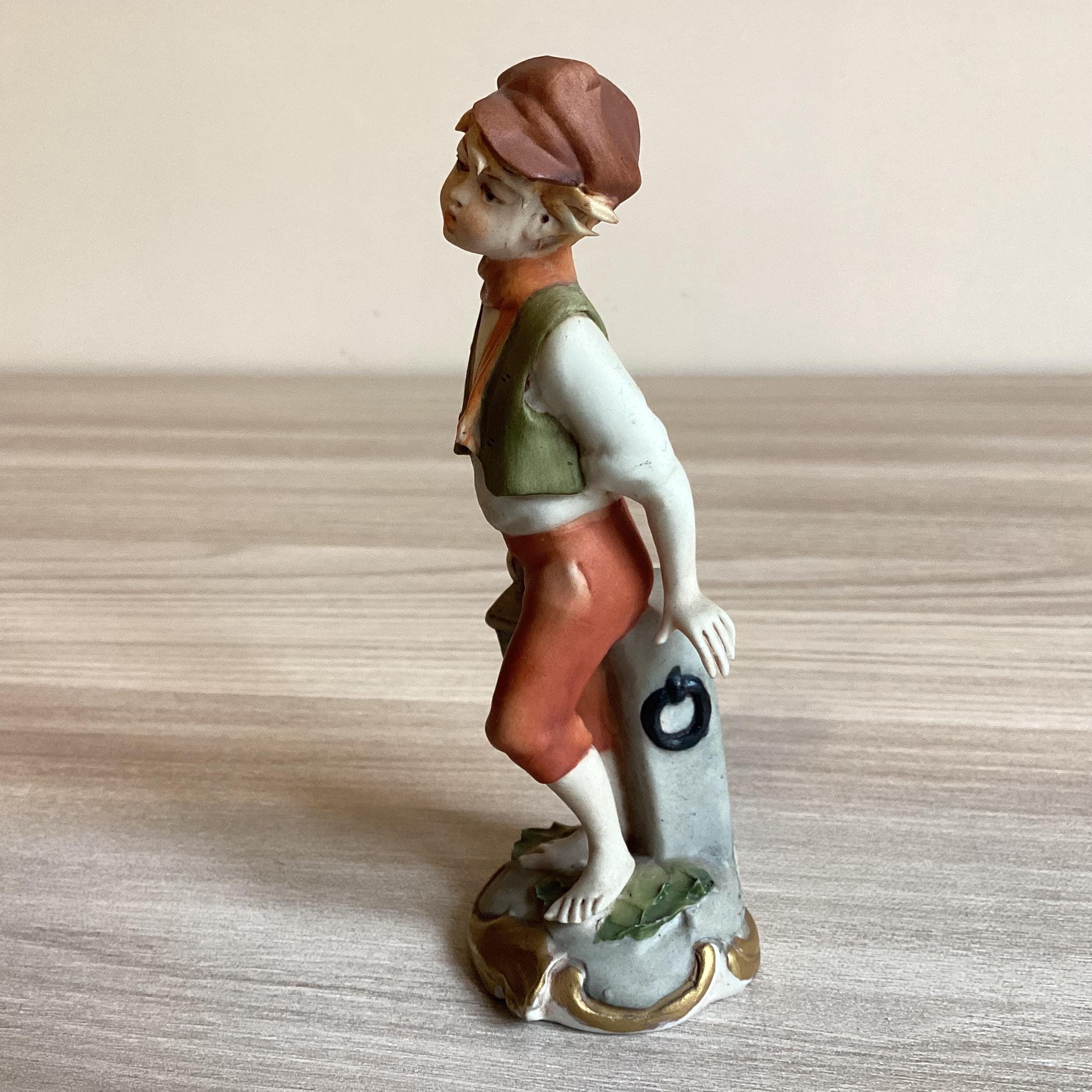 Vintage Capodimonte | G. Barbetta 1950s Porcelain Boy with Lantern, Flavia Marked Miniature — photo 6 of 8