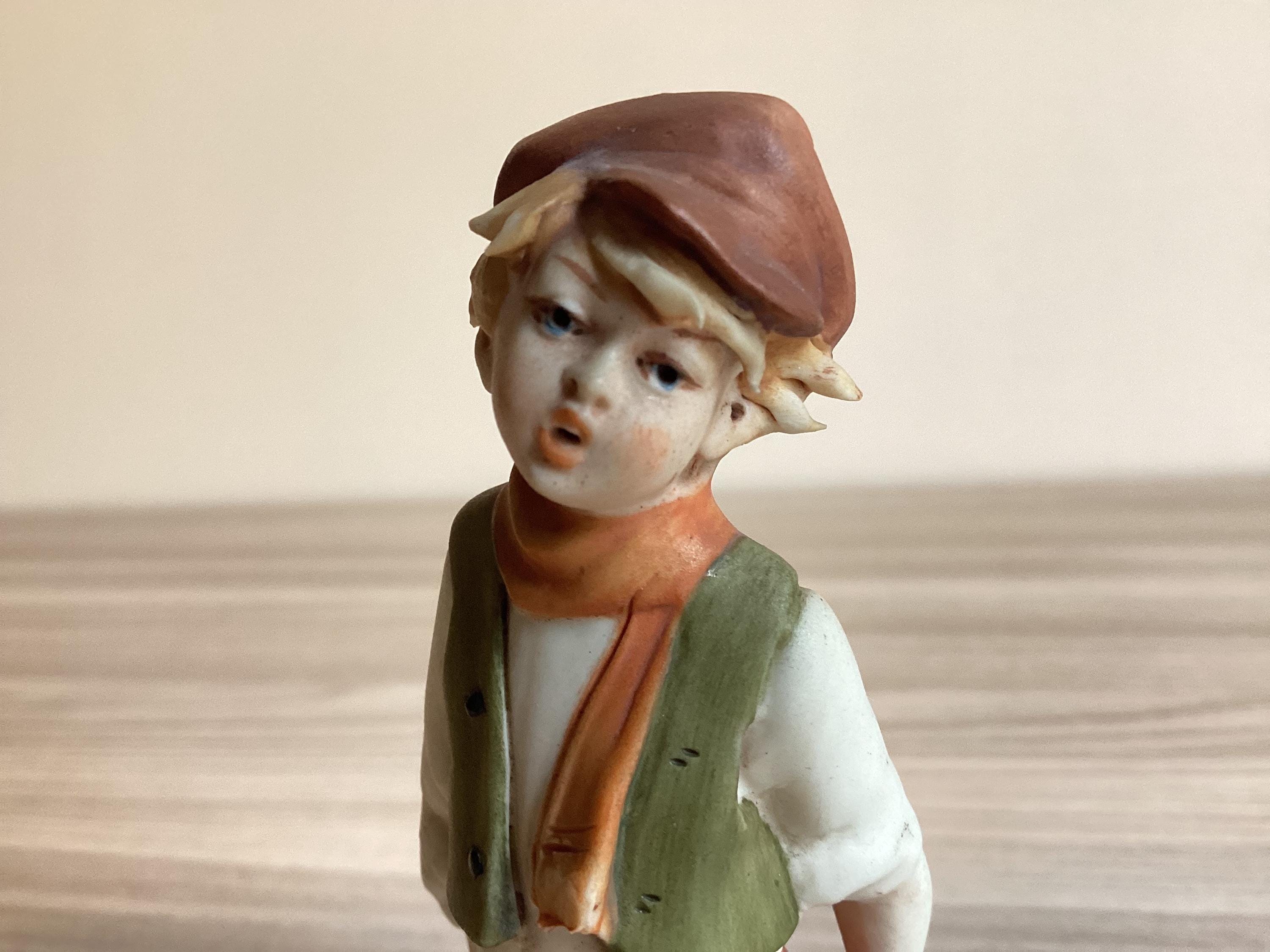 Vintage Capodimonte | G. Barbetta 1950s Porcelain Boy with Lantern, Flavia Marked Miniature — photo 7 of 8