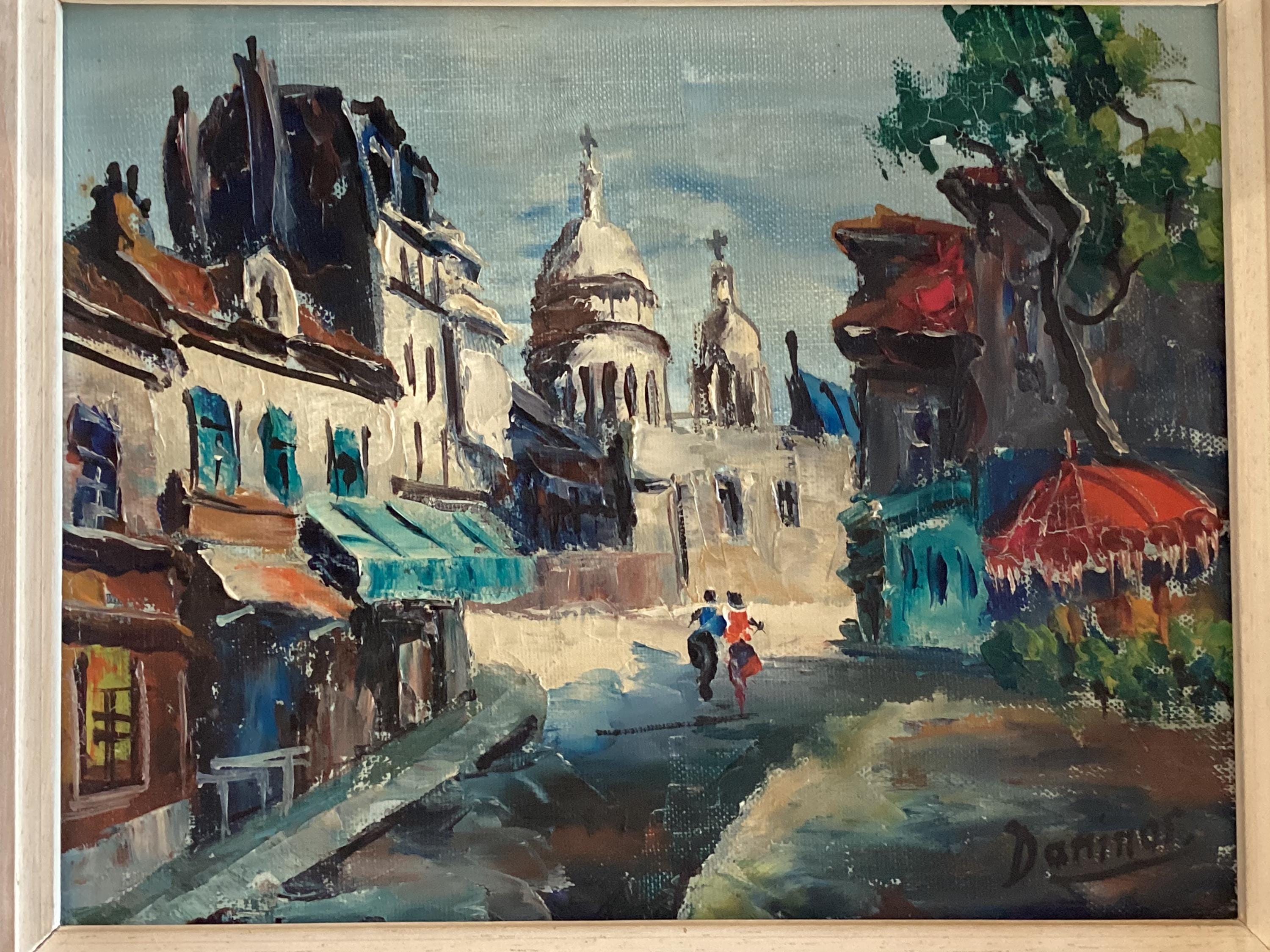 Vintage Paris Painting | Raphael Daninos 1960 Place du Tertre Montmartre, Signed Oil — photo 4 of 8