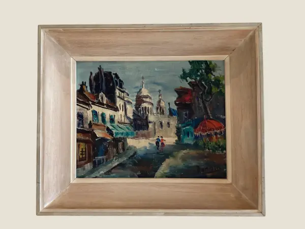 Vintage Paris Painting | Raphael Daninos 1960 Place du Tertre Montmartre, Signed Oil