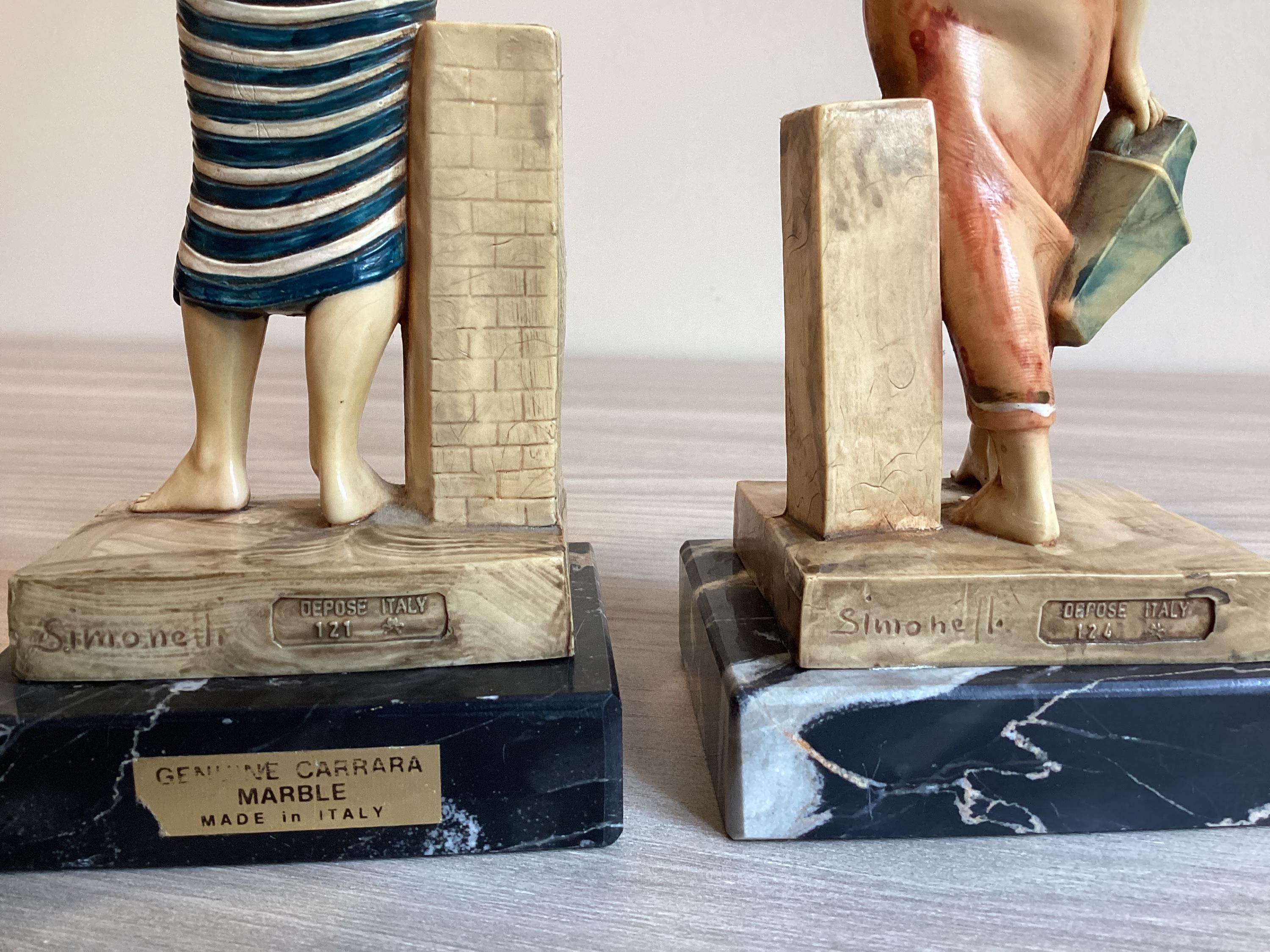 Vintage Italian Sculptures | Simonelli Design Tutankhamun Pair 1970s, Resin & Marble — photo 7 of 7