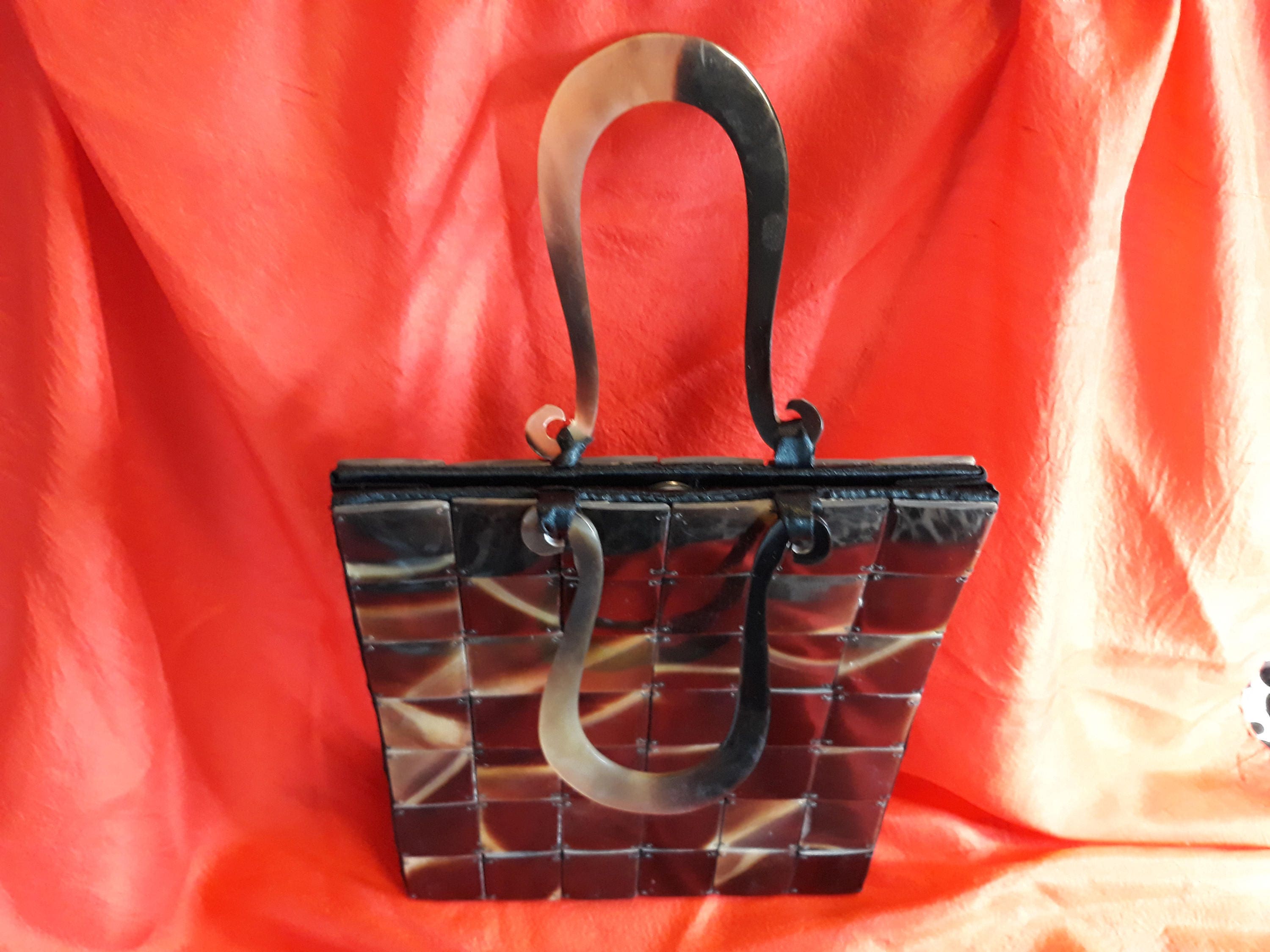 Vintage Handbag – Art Deco Style Handmade Buffalo Horn Evening Bag (1950s) — photo 4 of 7