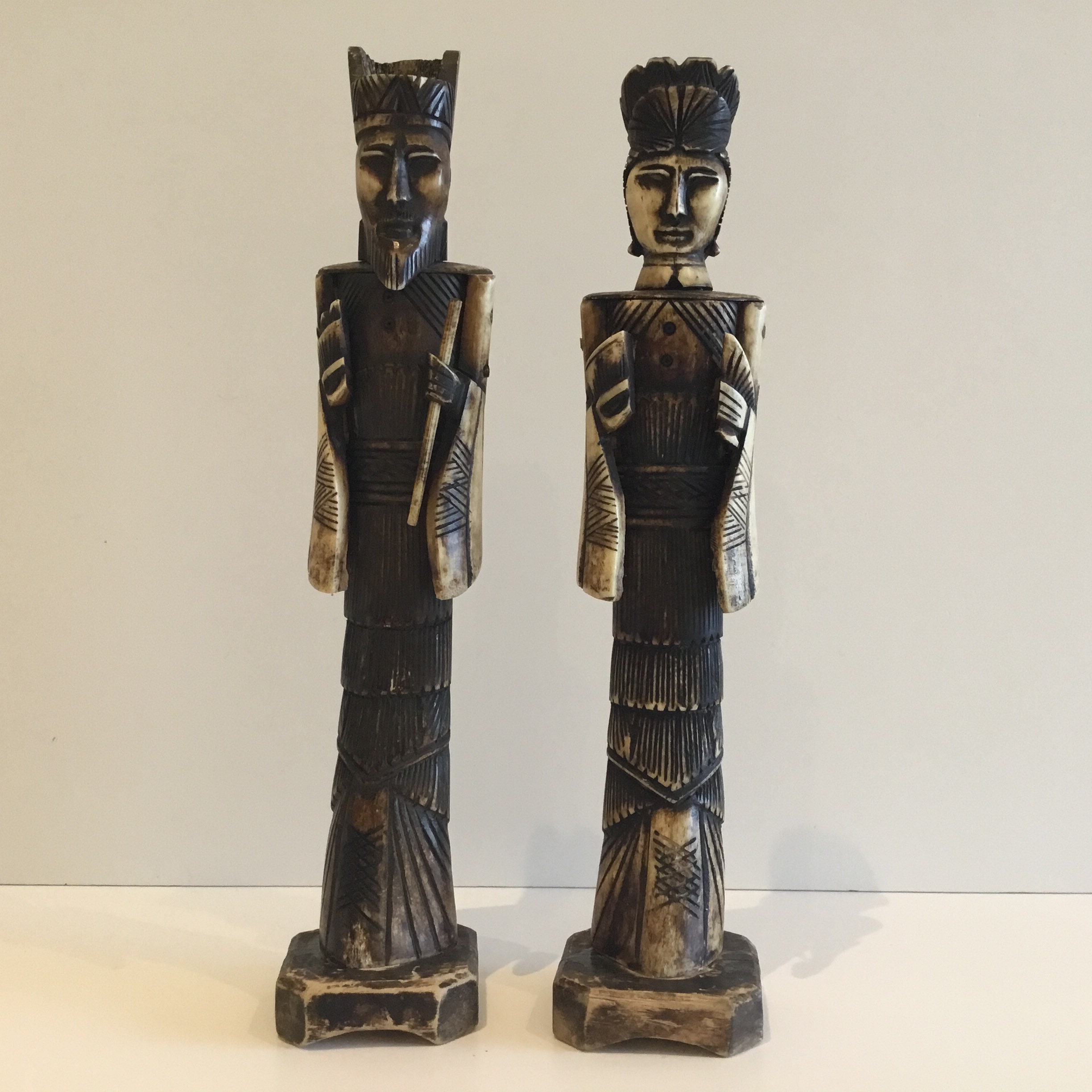 Antique Chinese Sculptures | 1900s Qing Dynasty Pair, Hand-Crafted Assembly — photo 4 of 7