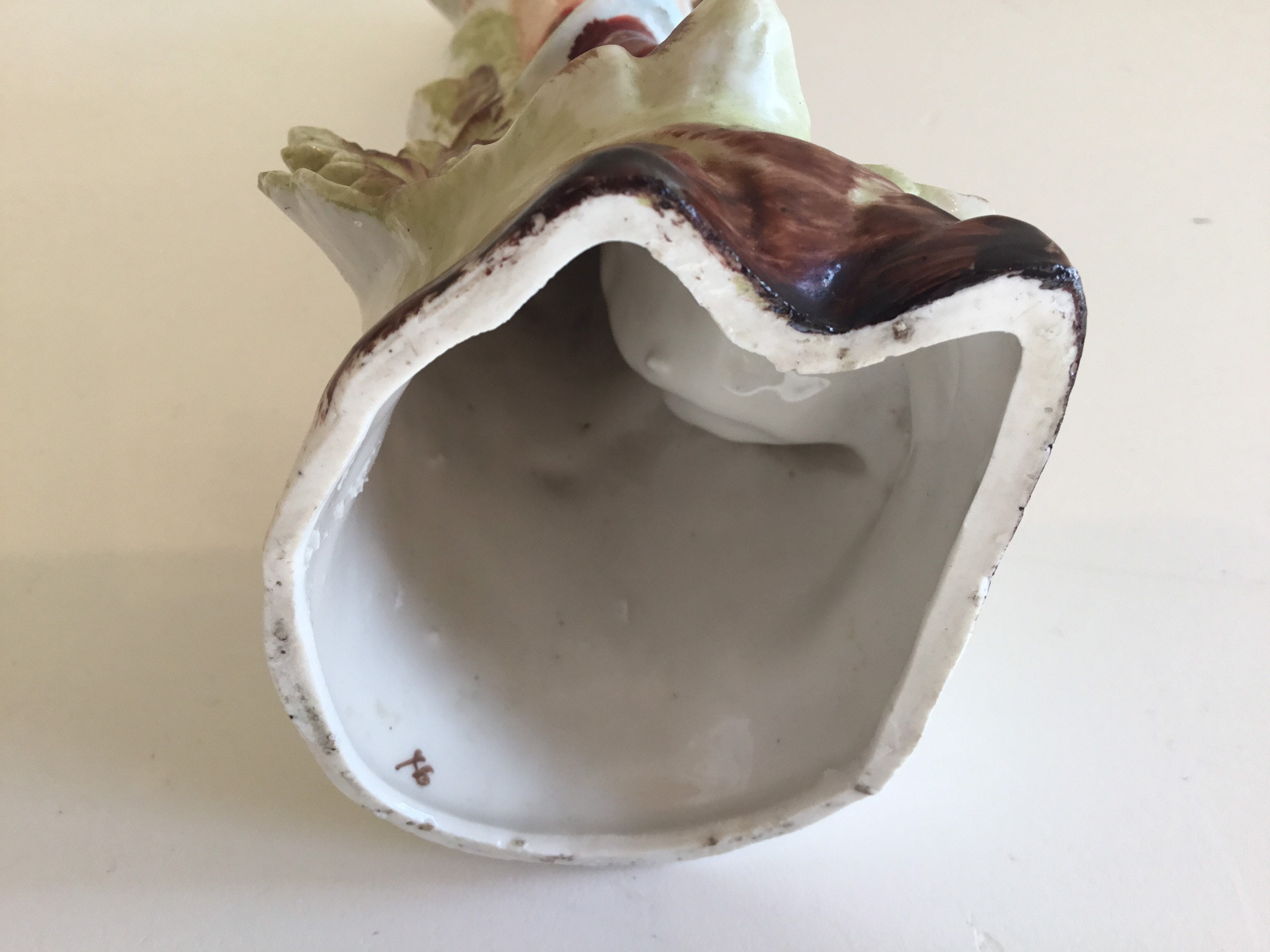 Antique Figurine | 1900s Porcelain Hunter with Horn, Hand Painted — photo 8 of 9
