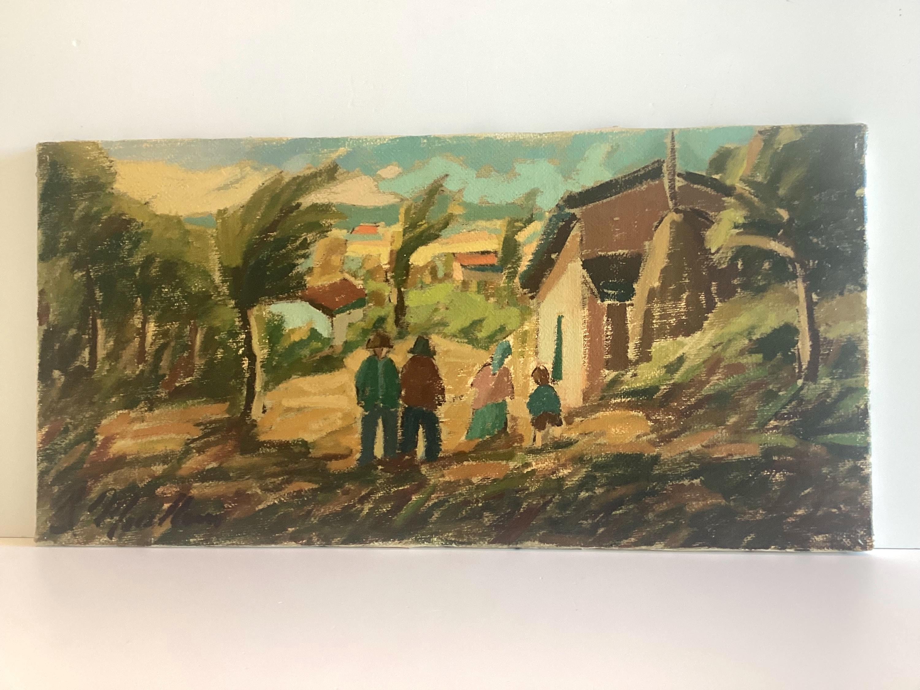 Vintage Italian Oil Painting | Ilvo Macelloni, Scena Campagnola, 1970s Signed with COA — photo 2 of 11