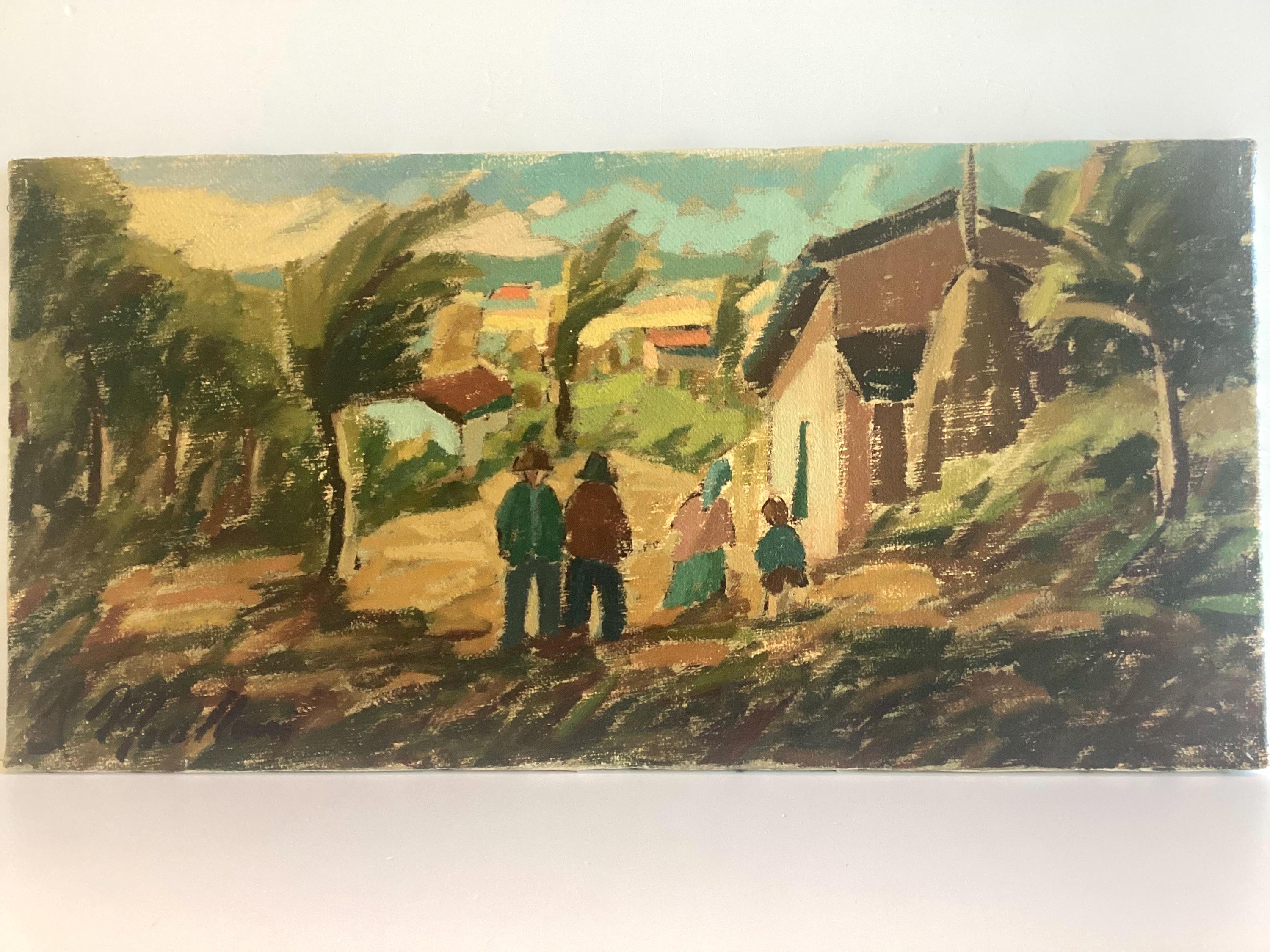 Vintage Italian Oil Painting | Ilvo Macelloni, Scena Campagnola, 1970s Signed with COA — photo 3 of 11