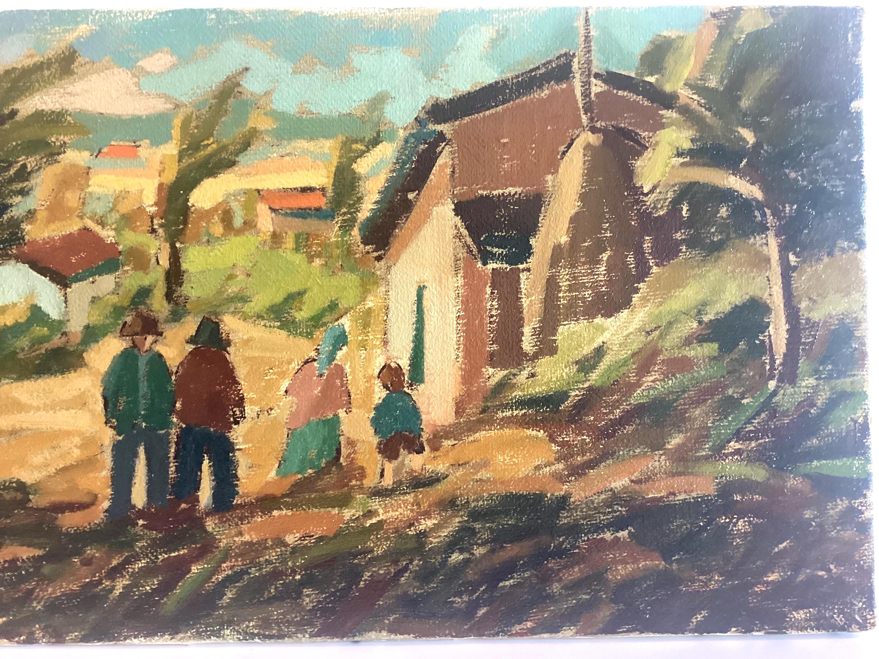 Vintage Italian Oil Painting | Ilvo Macelloni, Scena Campagnola, 1970s Signed with COA — photo 4 of 11