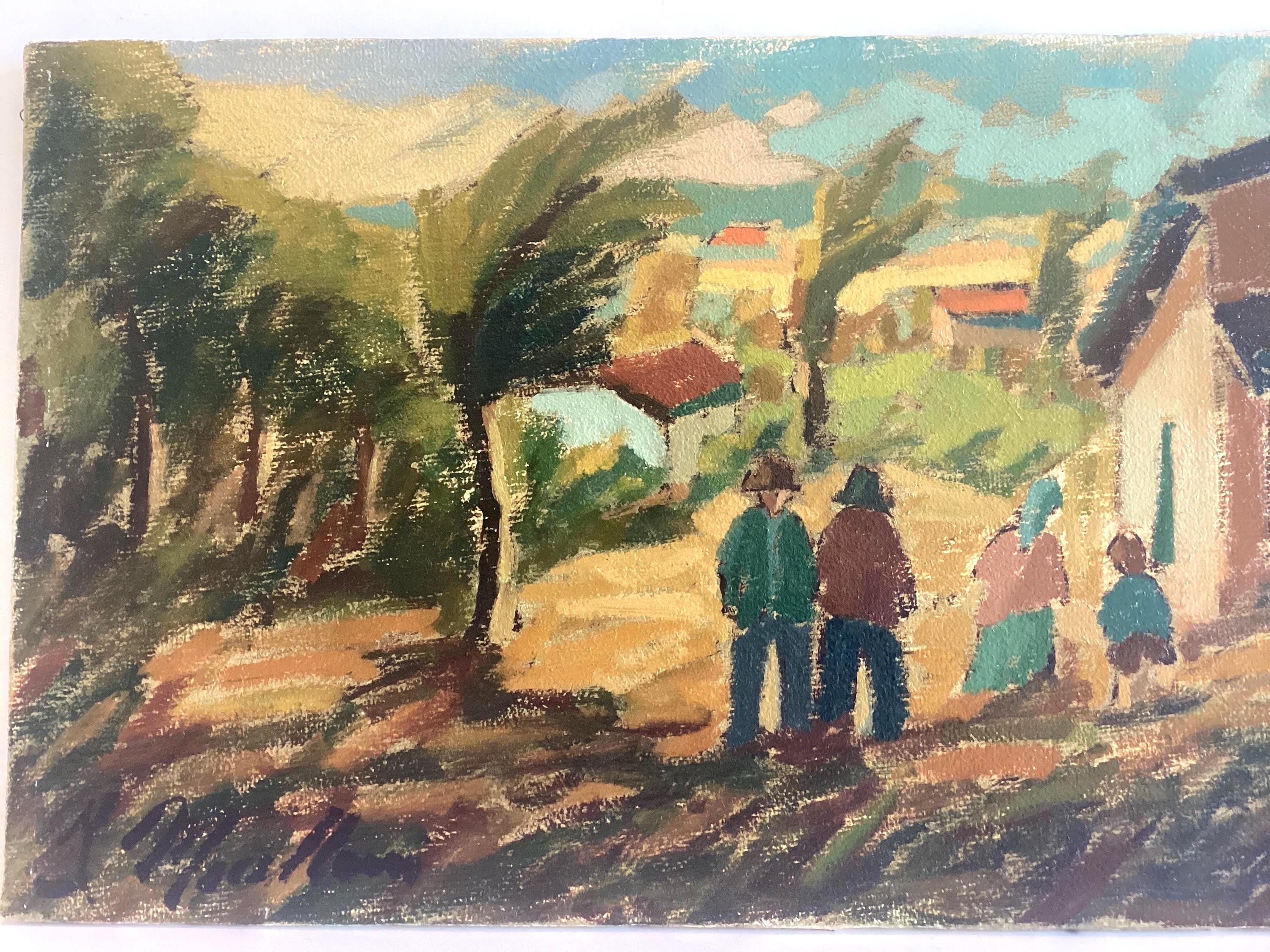 Vintage Italian Oil Painting | Ilvo Macelloni, Scena Campagnola, 1970s Signed with COA — photo 5 of 11