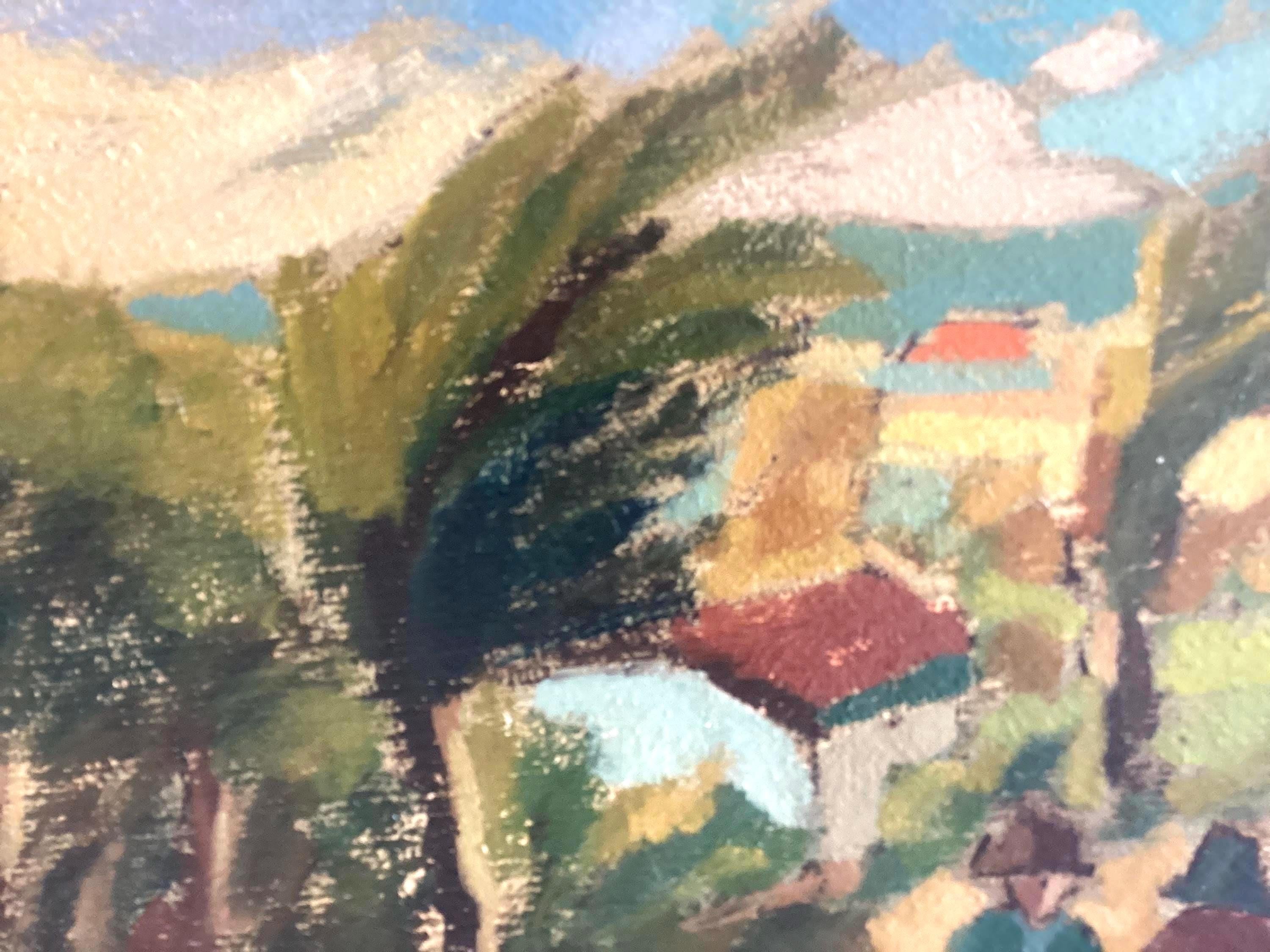 Vintage Italian Oil Painting | Ilvo Macelloni, Scena Campagnola, 1970s Signed with COA — photo 6 of 11