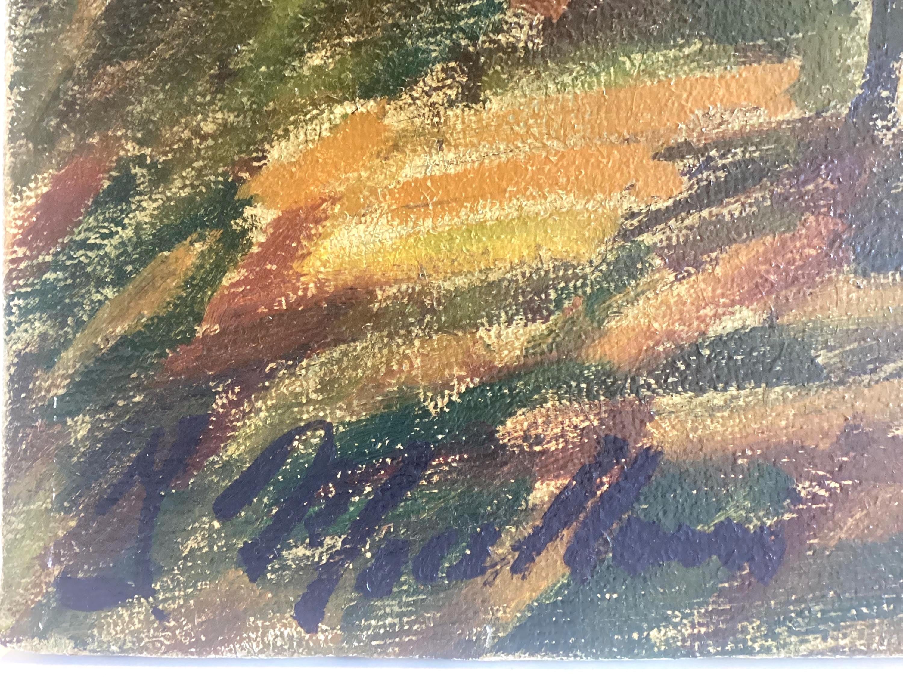 Vintage Italian Oil Painting | Ilvo Macelloni, Scena Campagnola, 1970s Signed with COA — photo 8 of 11