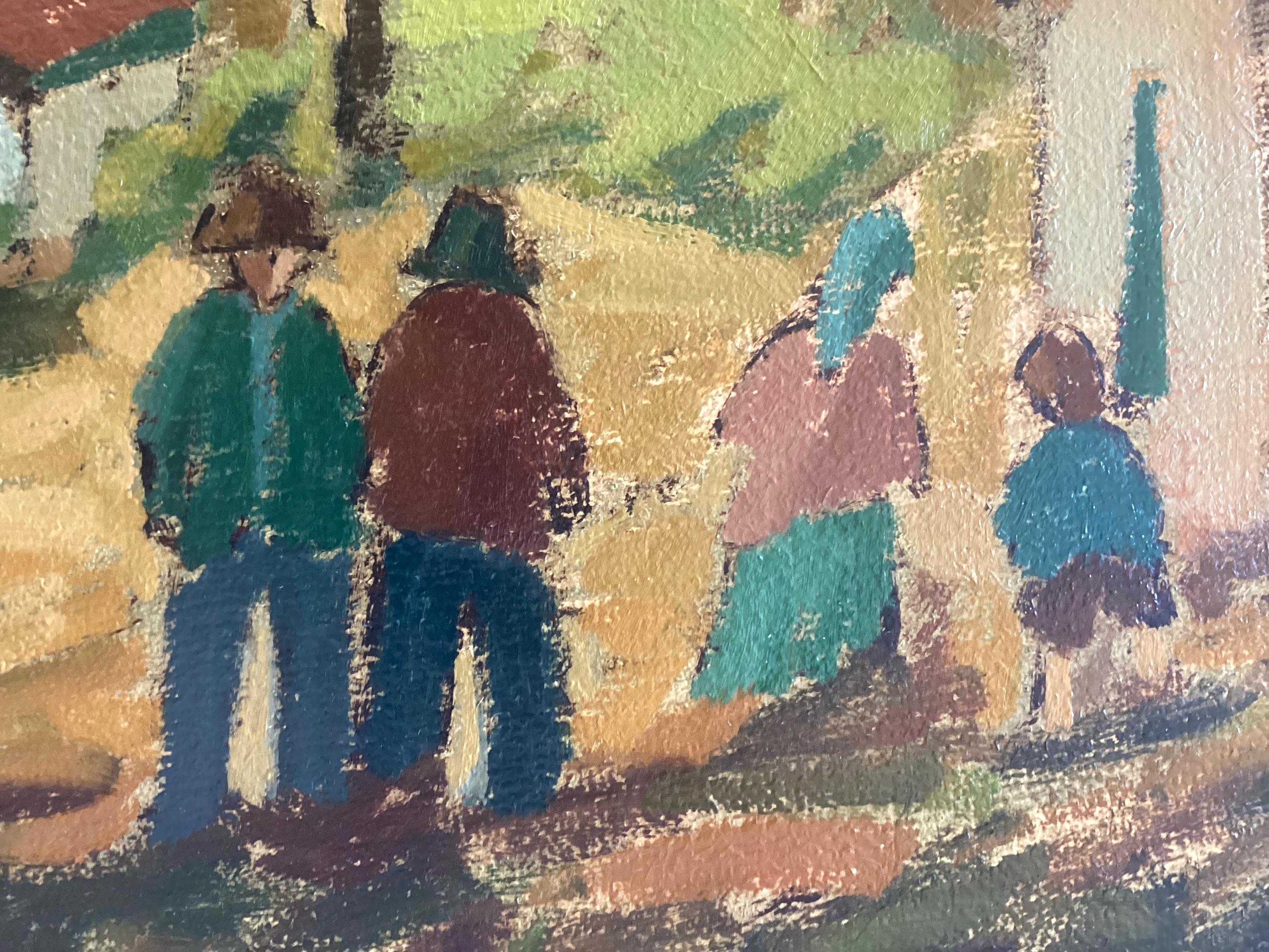 Vintage Italian Oil Painting | Ilvo Macelloni, Scena Campagnola, 1970s Signed with COA — photo 10 of 11