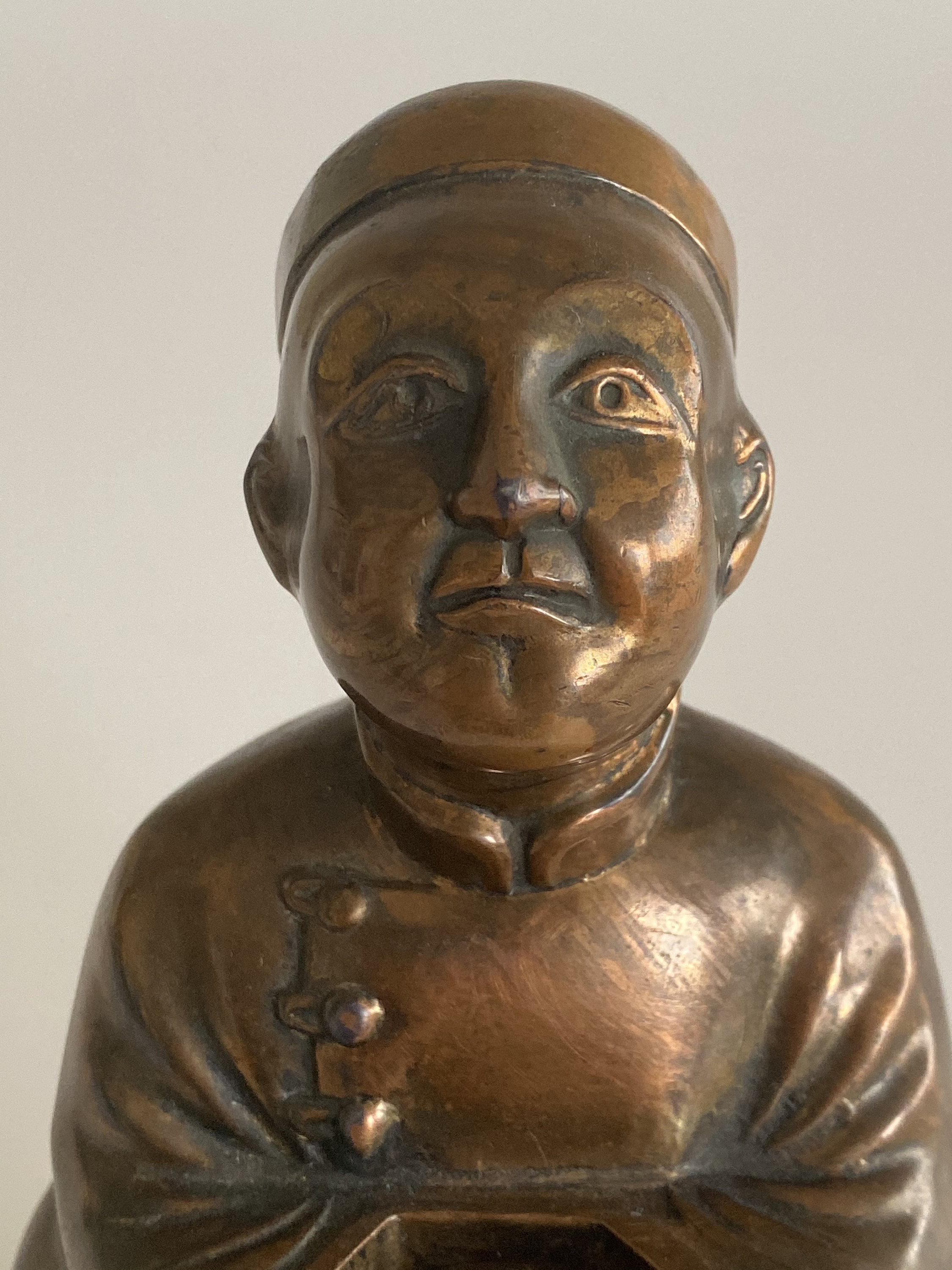 Vintage Bronze Sculpture | 1950s Chinese Seated Mandarin Official, Meditating Figure — photo 7 of 8
