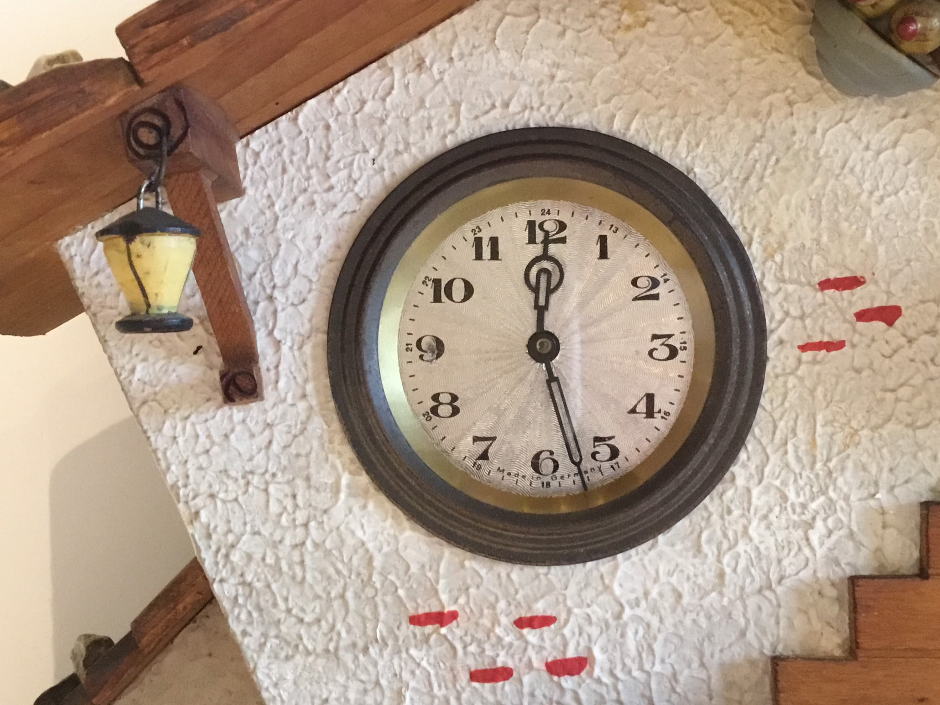 Large Wooden Chalet (1950s) Table Clock - Barometer Made In Germany — photo 7 of 9