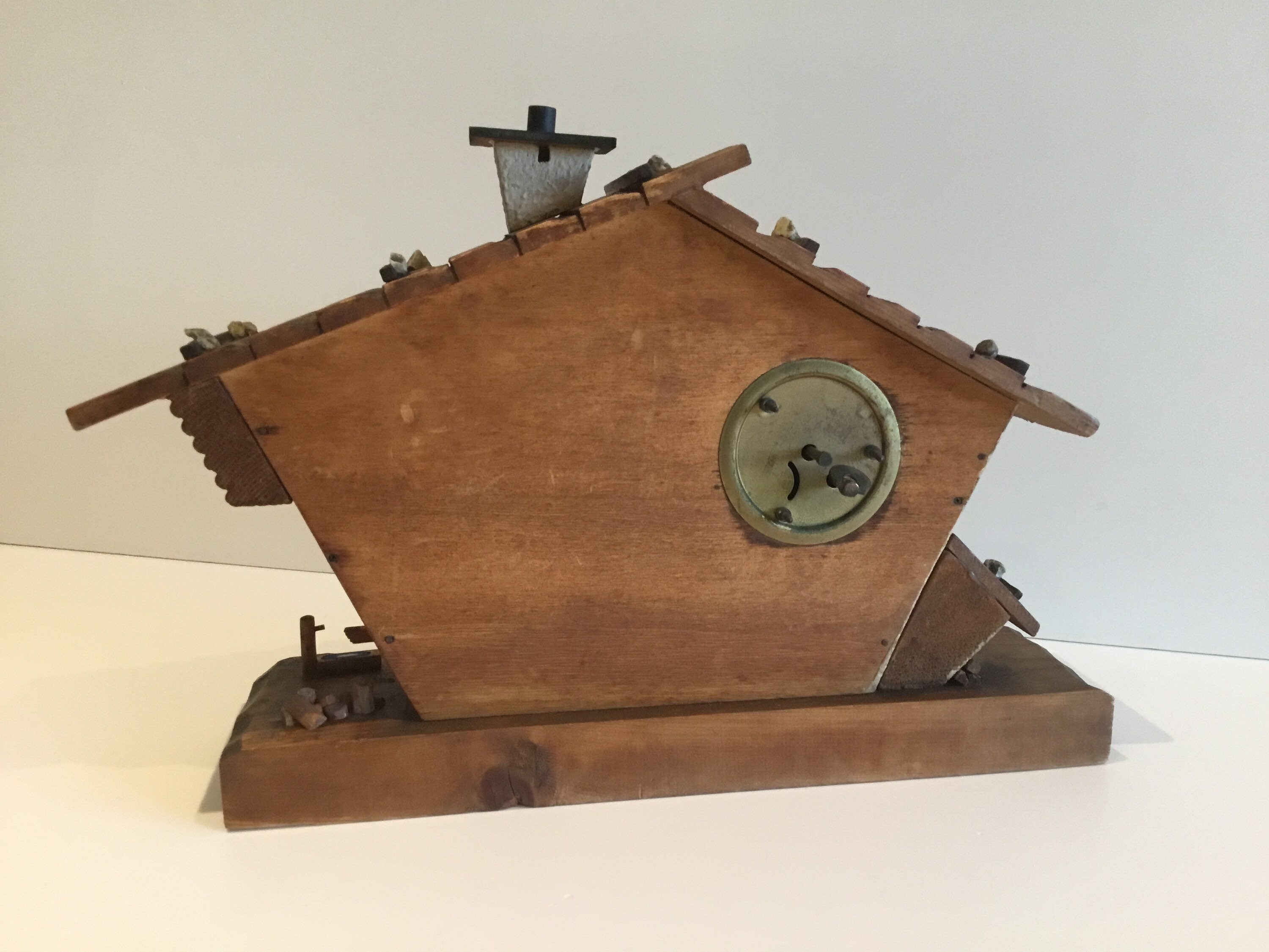 Large Wooden Chalet (1950s) Table Clock - Barometer Made In Germany — photo 9 of 9