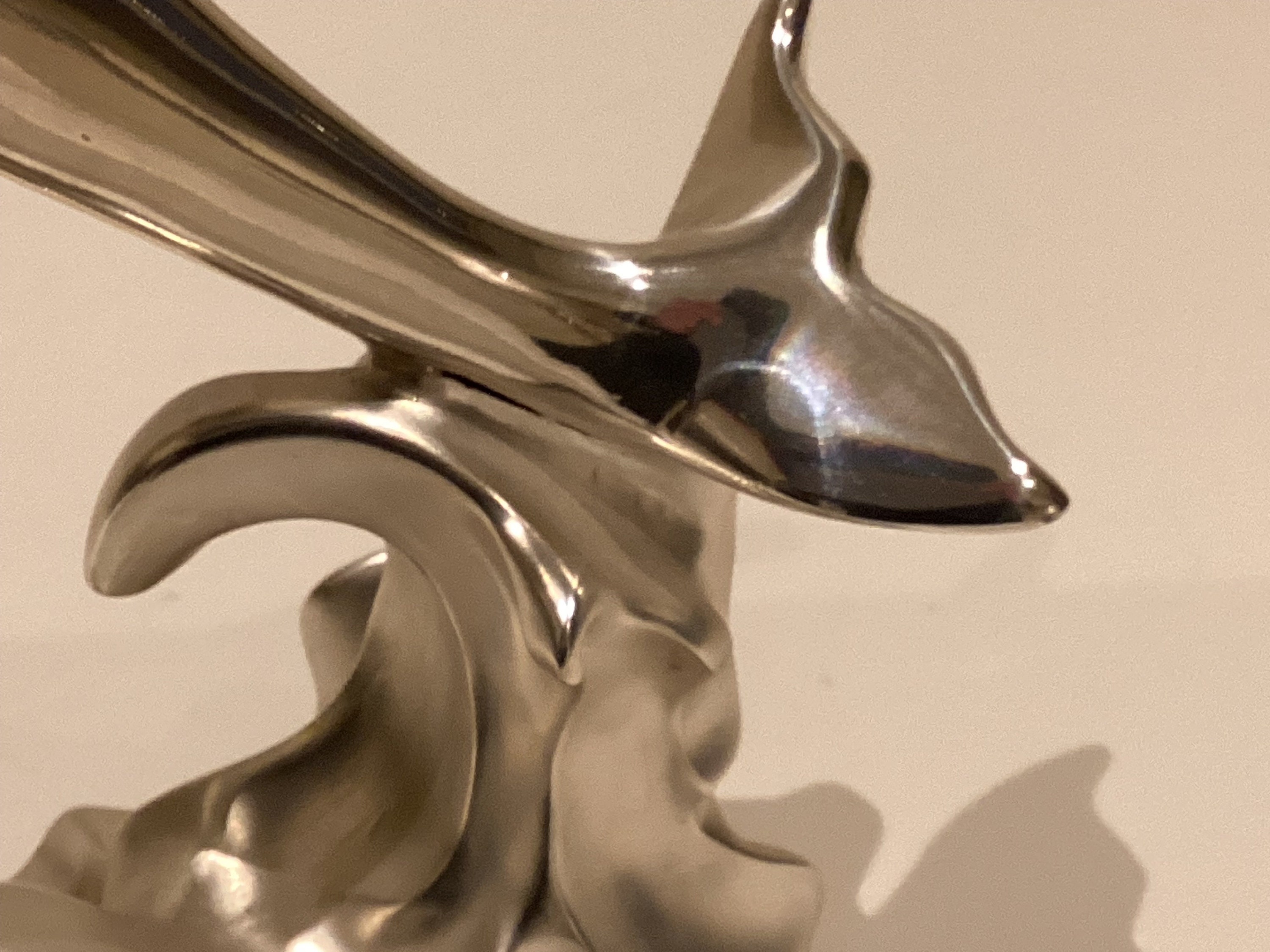 Vintage Italian Sculpture | Marcello Giorgio Silver Dolphin, 1970s Laminated Resin Art — photo 8 of 8