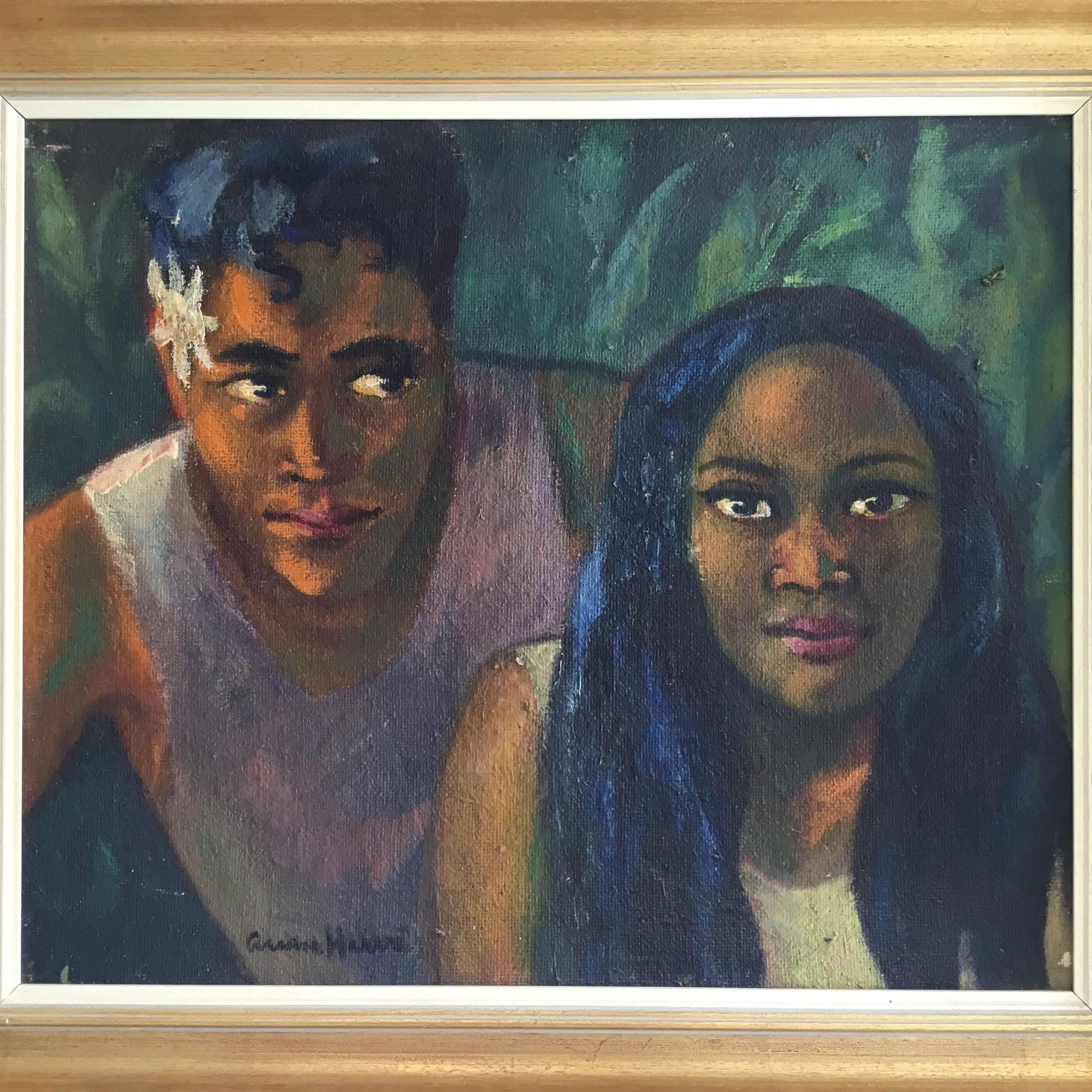 Vintage French Painting | 1890s Post-Impressionist Oil Canvas Signed Gauguin Henri, Back Mystery Stamp. — photo 4 of 9