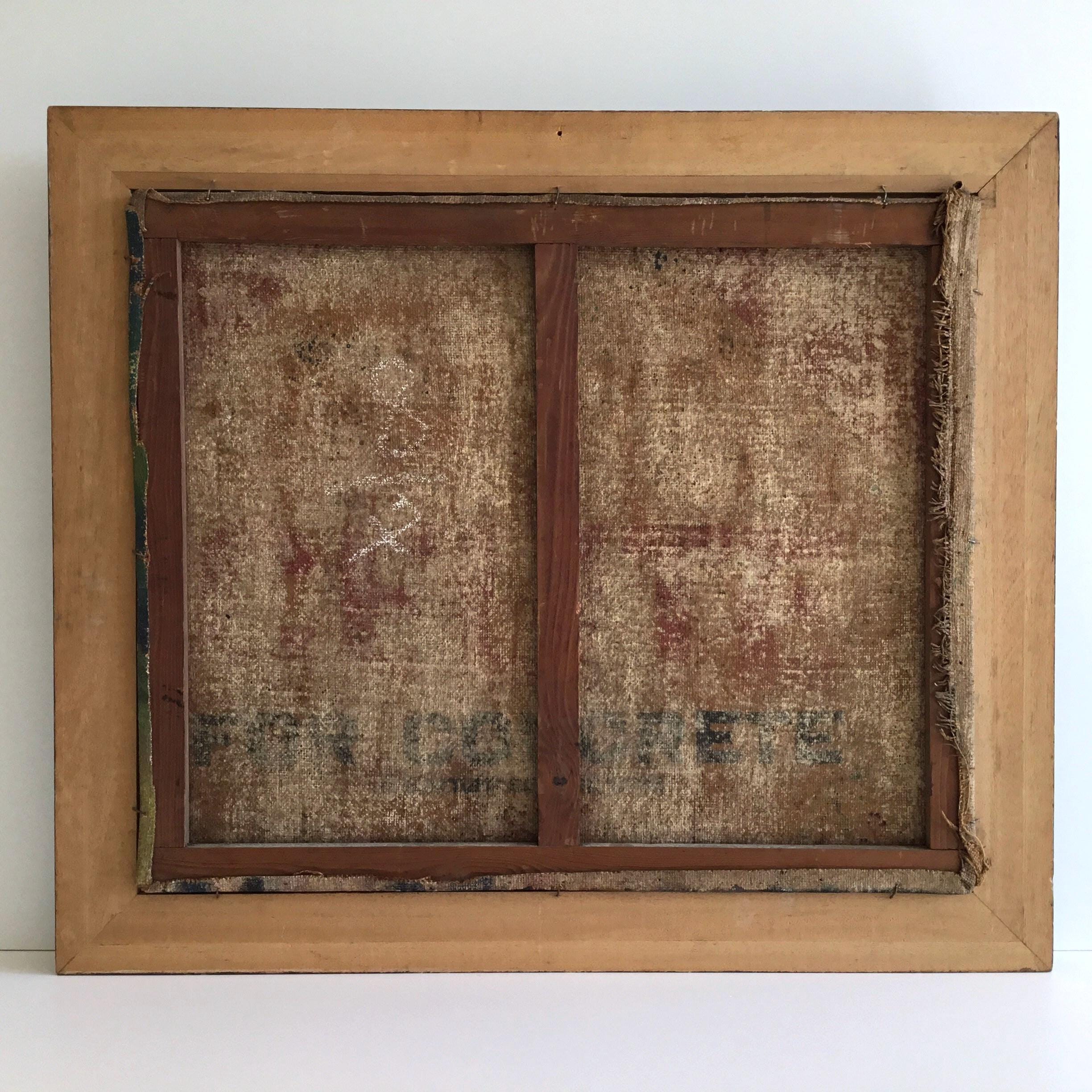 Vintage French Painting | 1890s Post-Impressionist Oil Canvas Signed Gauguin Henri, Back Mystery Stamp. — photo 9 of 9