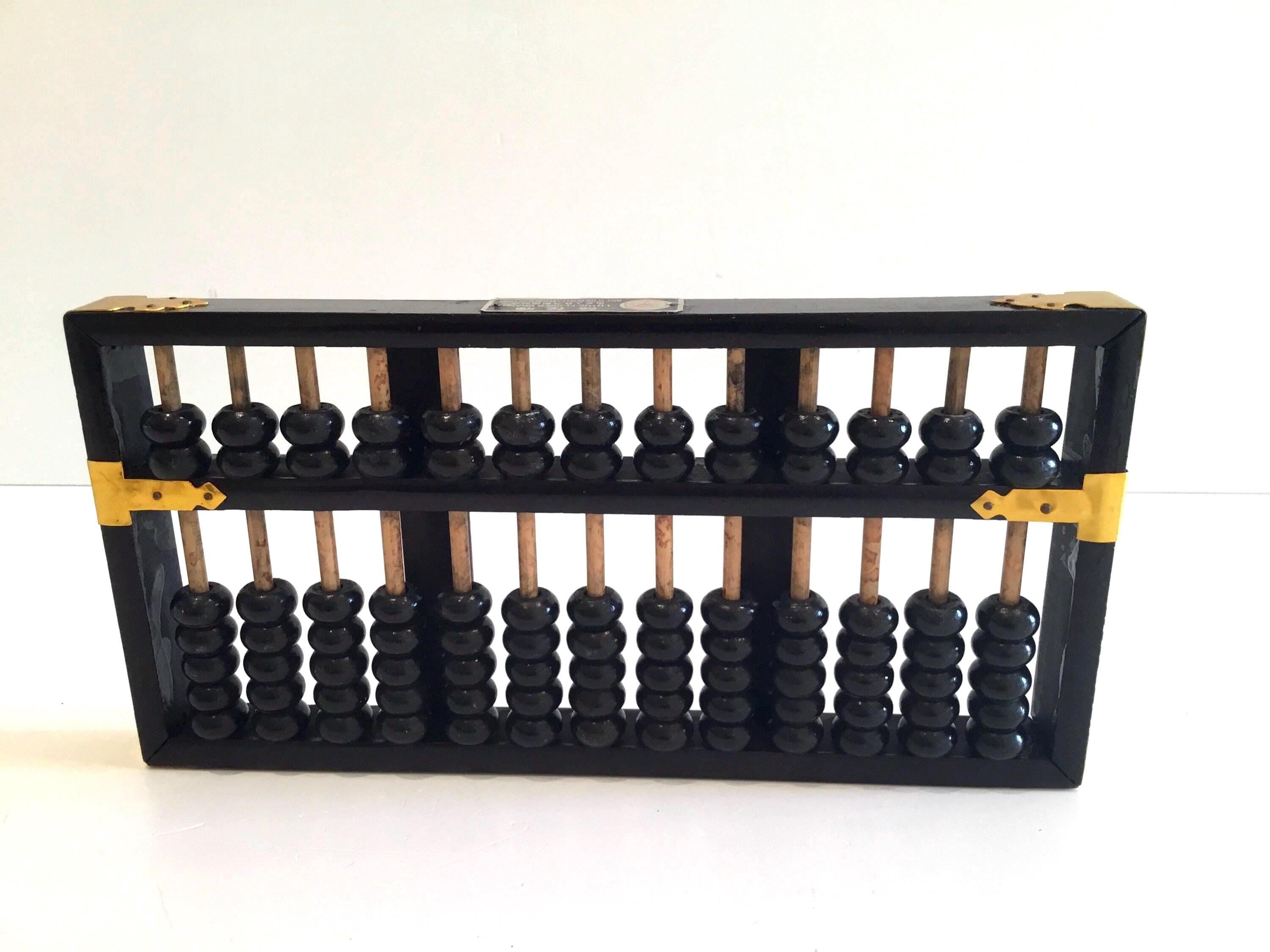 Vintage Chinese Abacus – “Lotus Flower” (1940s, Dark Brown) Collectible — photo 4 of 7