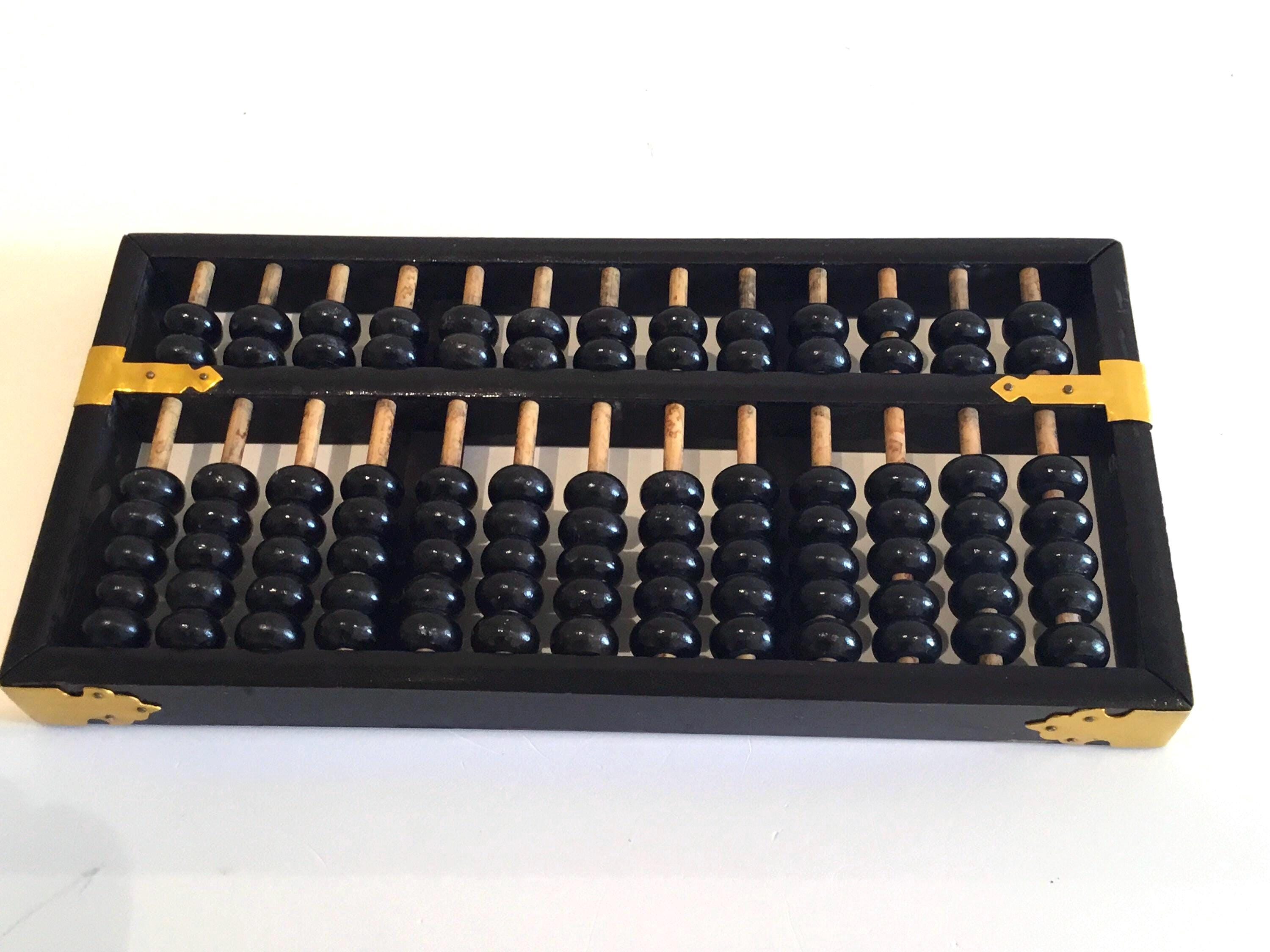 Vintage Chinese Abacus – “Lotus Flower” (1940s, Dark Brown) Collectible — photo 5 of 7