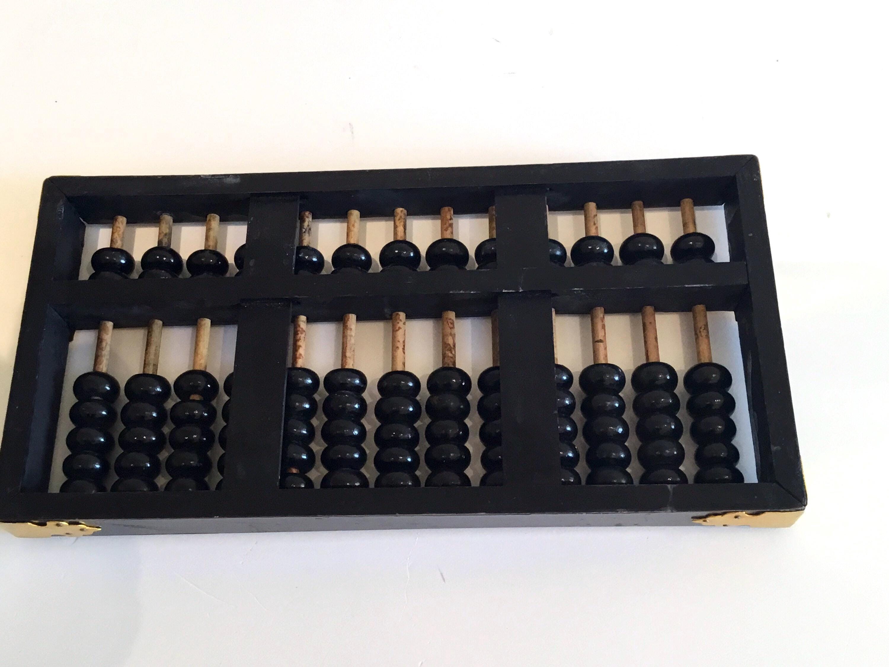 Vintage Chinese Abacus – “Lotus Flower” (1940s, Dark Brown) Collectible — photo 6 of 7