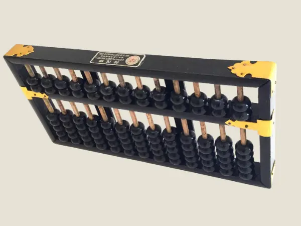 Vintage Chinese Abacus – “Lotus Flower” (1940s, Dark Brown) Collectible