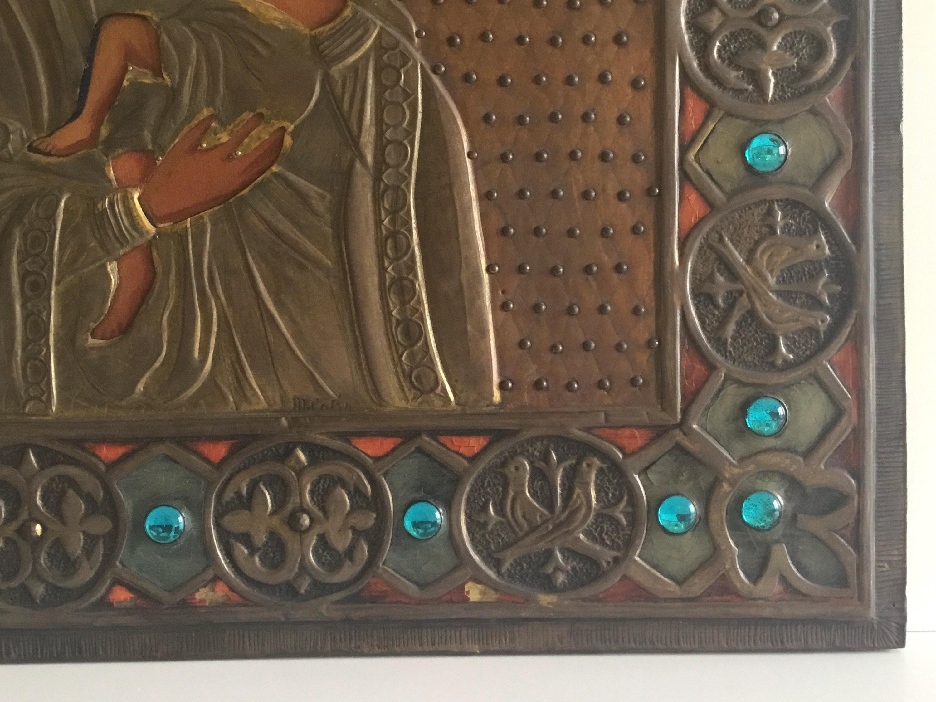 Antique Icon — Large Eleousa Madonna of Tenderness, Hand-Painted 1900s Orthodox Art — photo 9 of 10