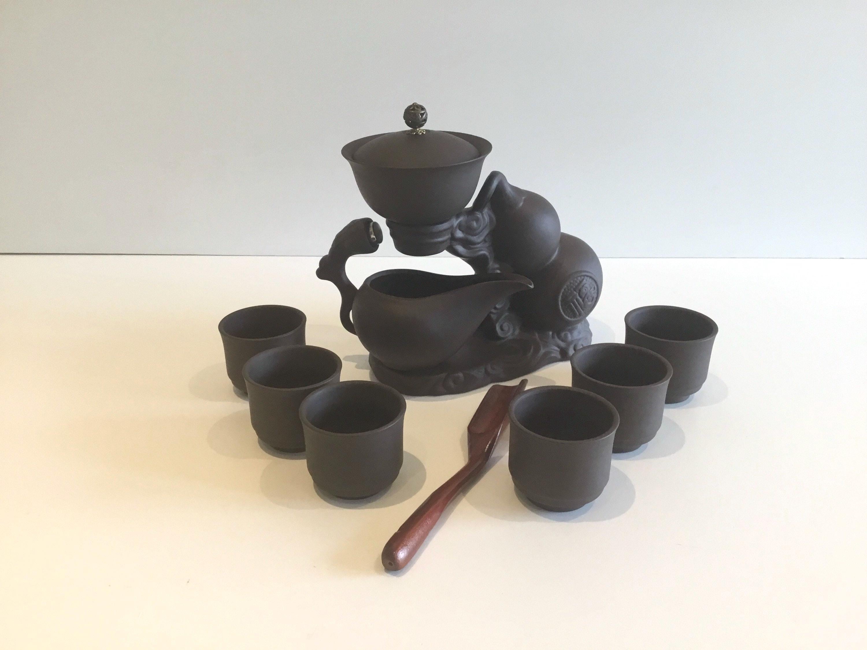 Vintage Ceramic Kung Fu Teapot | 1970s Chinese Set, Automatic Tea System — photo 2 of 10