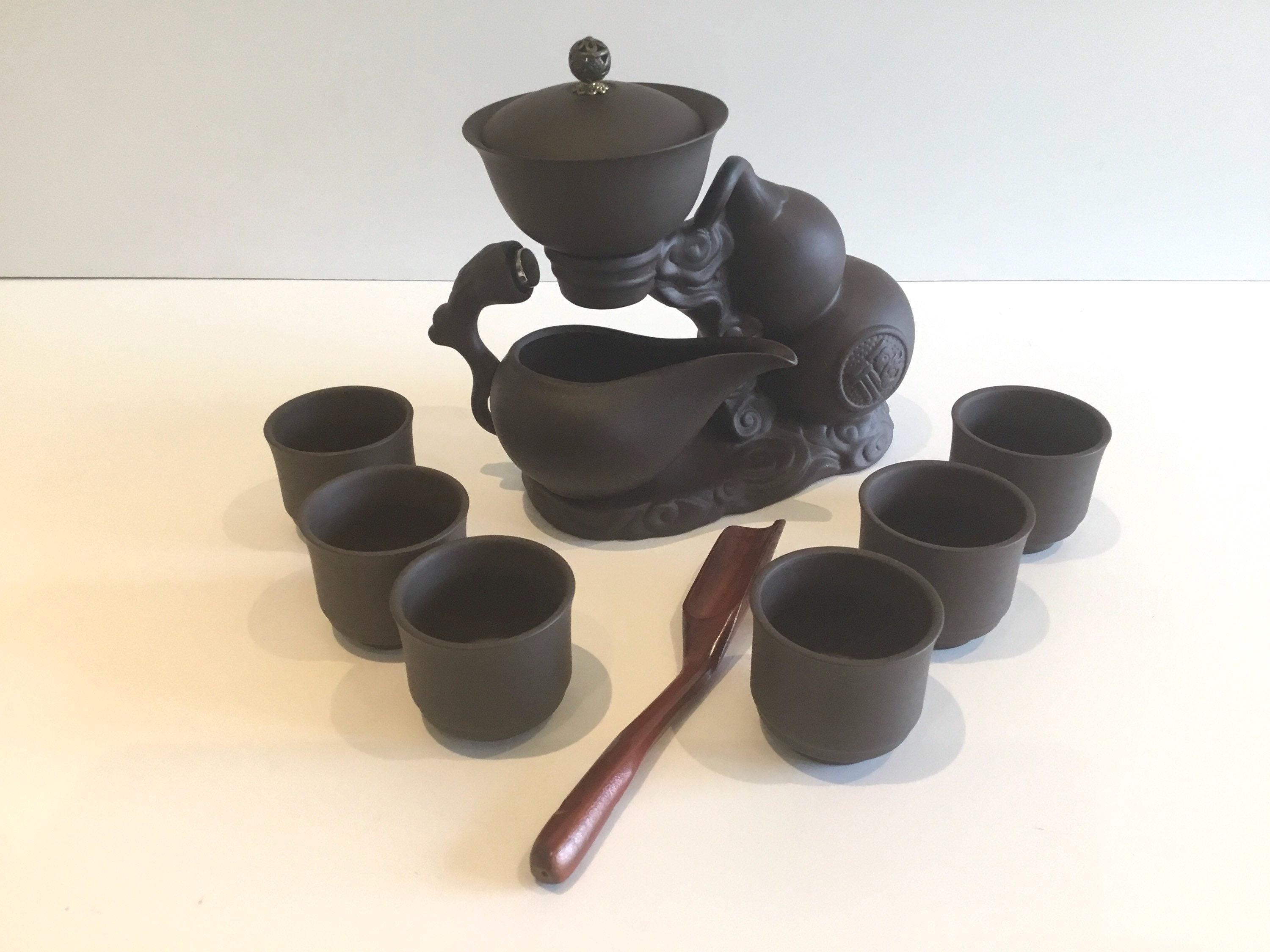 Vintage Ceramic Kung Fu Teapot | 1970s Chinese Set, Automatic Tea System — photo 5 of 10